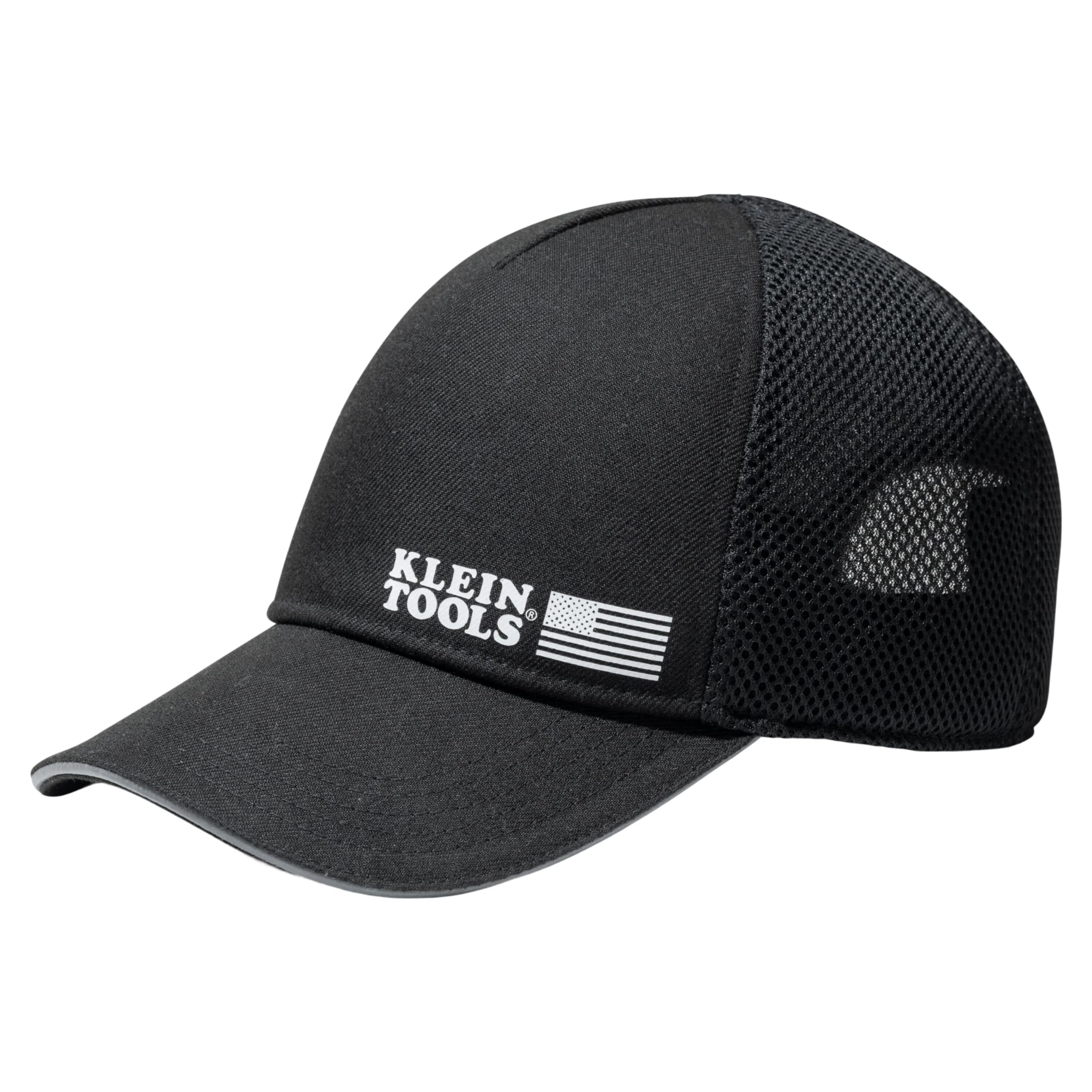 Klein Tools 22014 Mesh Ball Cap with Bump Cap Insert Compatibility, Mesh Back Safety Hat with Reflective Accents, Adjustable Snapback Hat, for Construction and Jobsite Use