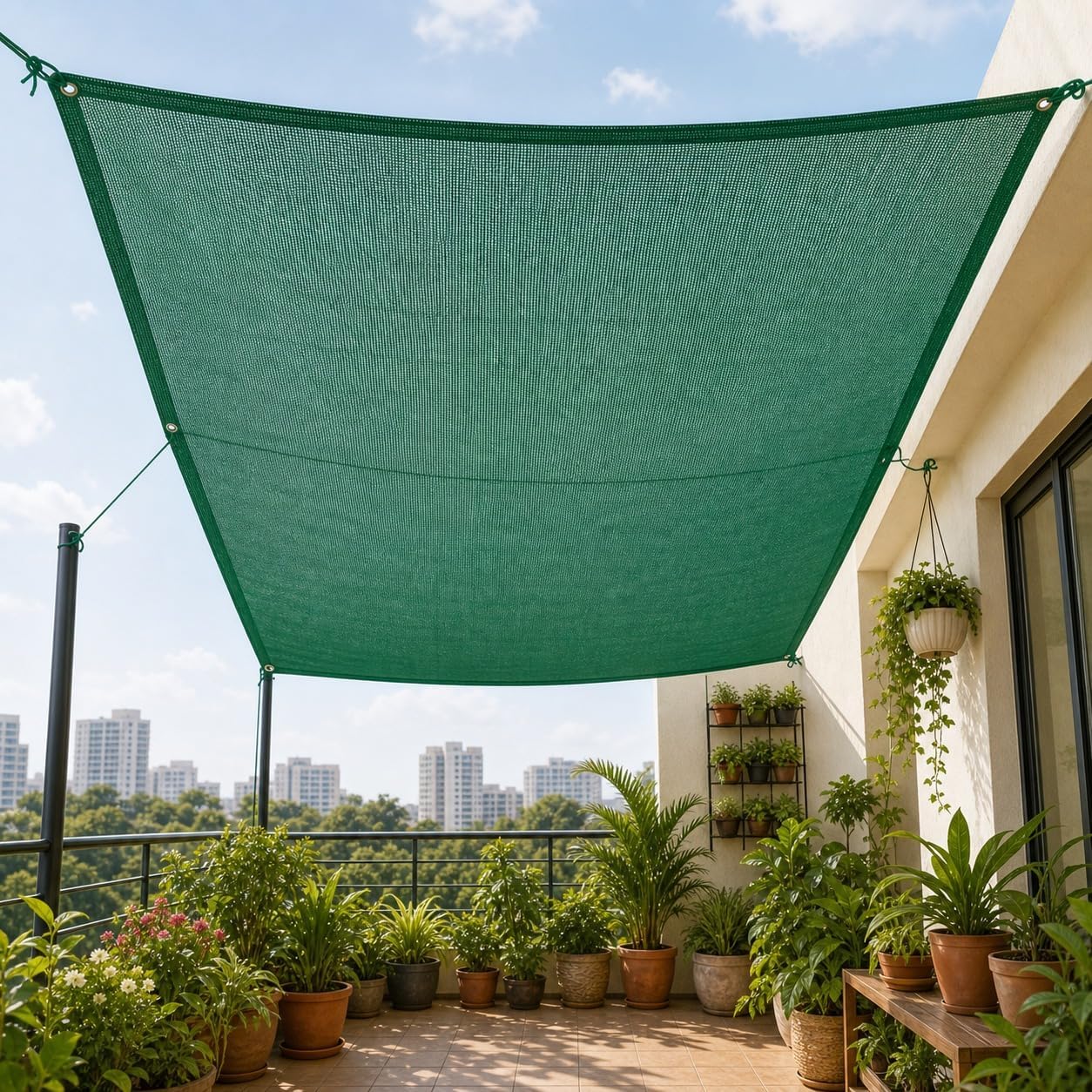 Green Shade Net – 90% Shade UV Protection | Multipurpose Agro Net for Terrace, Garden, Greenhouse & Balcony | Protection from Sun | Indoor & Outdoor Use (10 * 6)-image-28