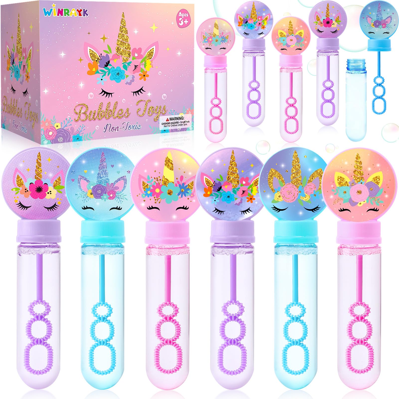 Amazon.com: Winrayk 24 Large Unicorn Bubble Wands with Gift Box 
