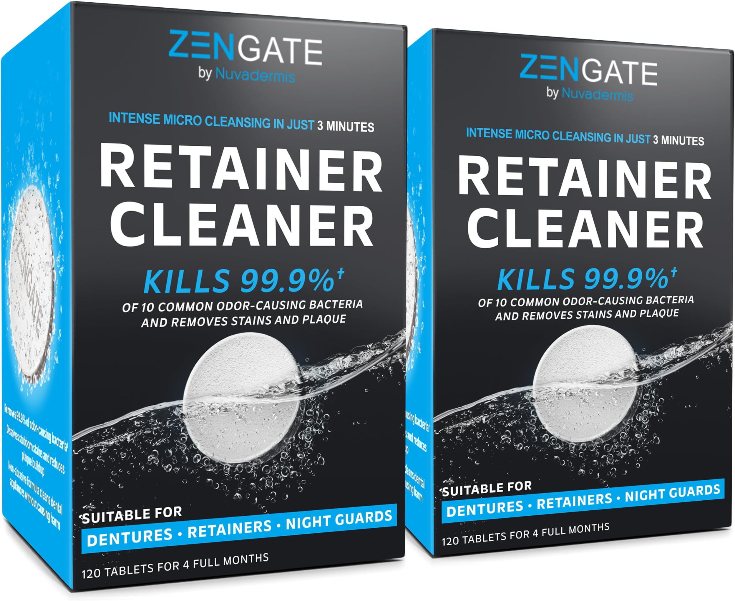 ZENGATE Retainer Cleaner Tablets, 240 Count for Dentures & Aligners