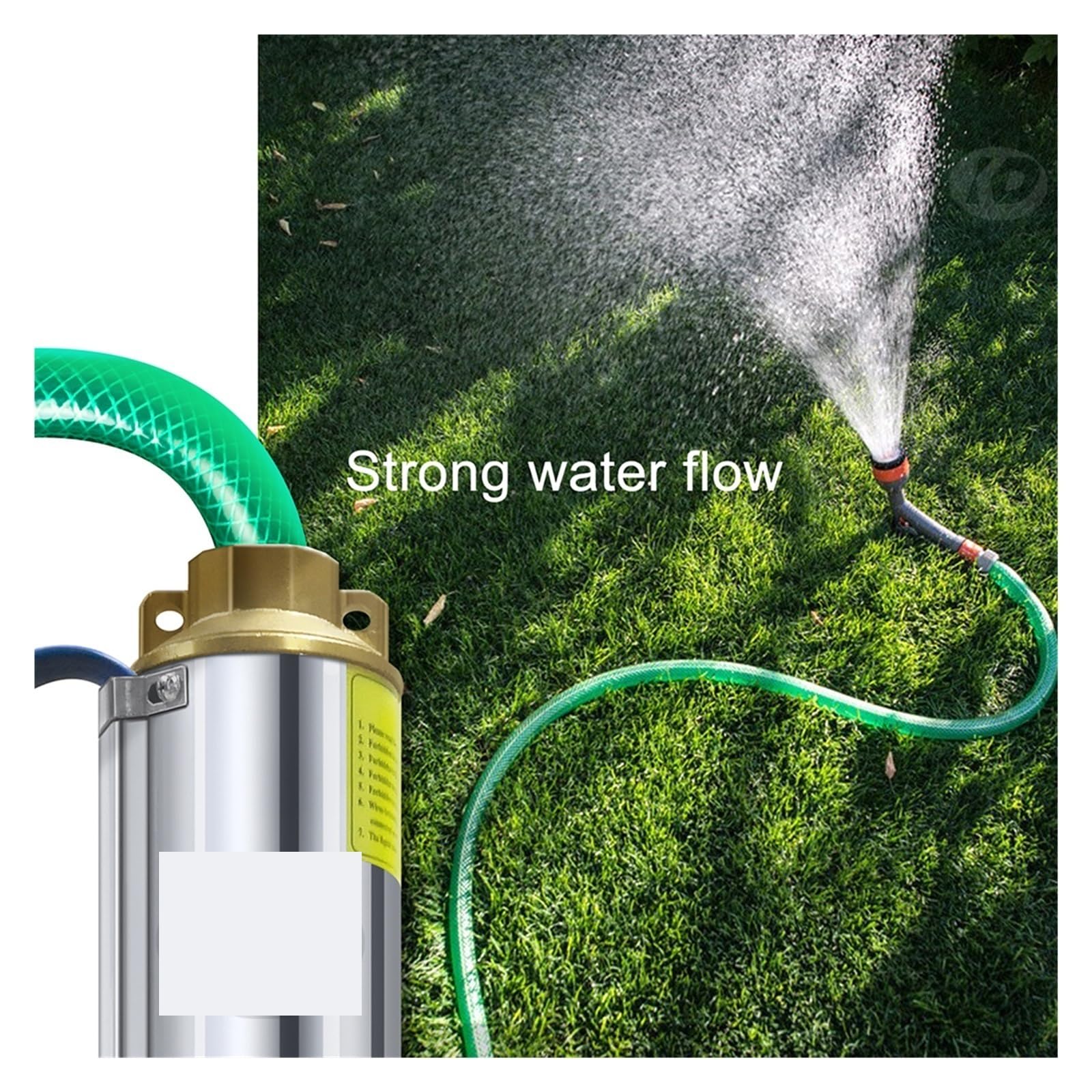 Pompa per fontana solare all'aperto, Pompa ad acqua solare for pozzi profondi Pompa ad acqua sommergibile for la casa Motore sincrono solare senza spazzole Tasso 5T / H 50M Testa for Agricu