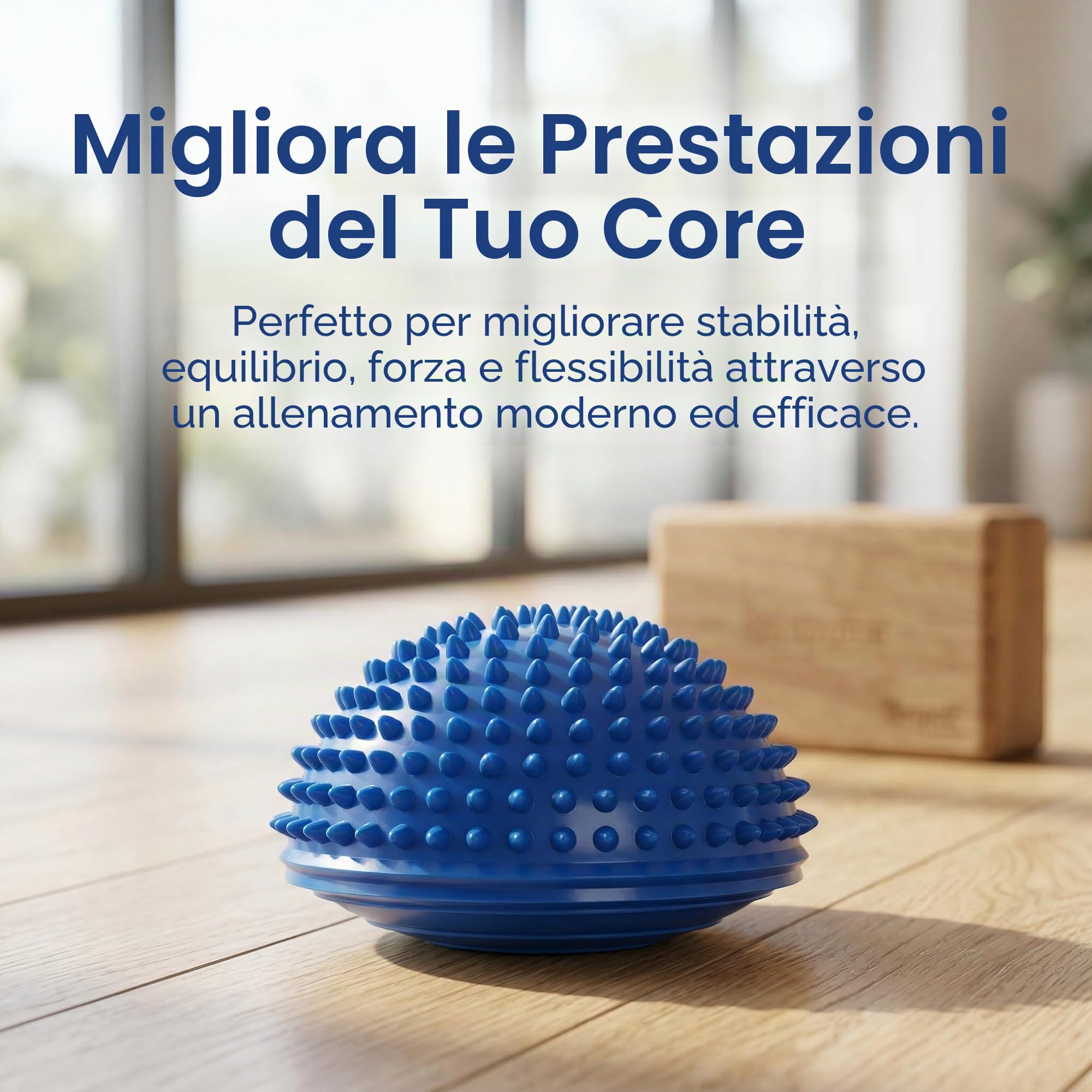Fasmov Set di 6 Semisfera a Riccio Pedana Equilibrio Mezze Sfere di Yoga Palla Massaggio del Piede Mezzo Sfera Balance con Pompa per Esercizi Pilates Yoga Coordinazione