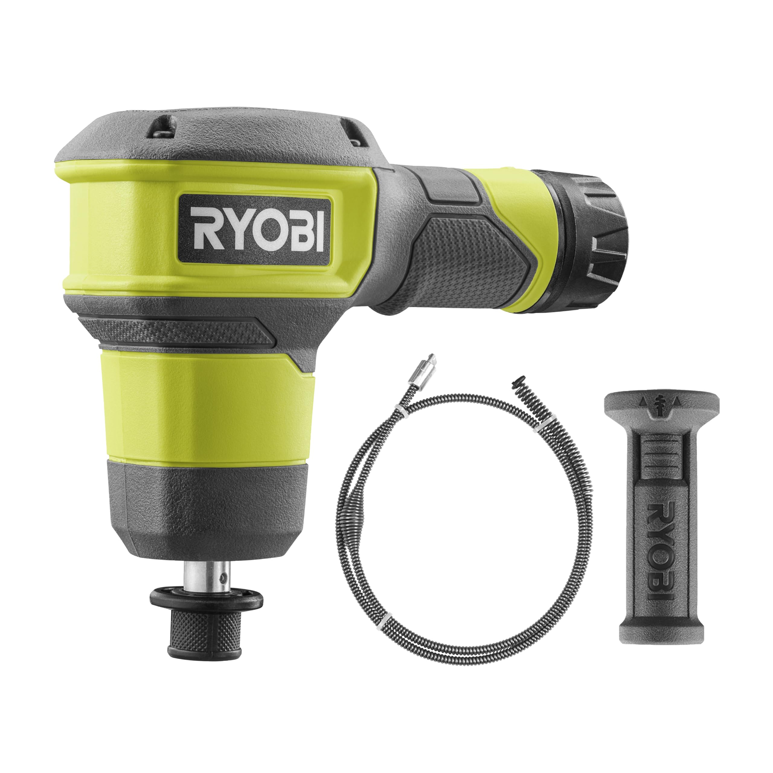 RYOBI Sbocco wireless 4 V USB al litio RDA4-0 - Cavo 0,9 m, testa 10 mm, 200 giri/min, IPX7 impermeabile, diametro tubi 32-50 mm, compatto e leggero, per lavelli, vasche e docce (senza batteria)