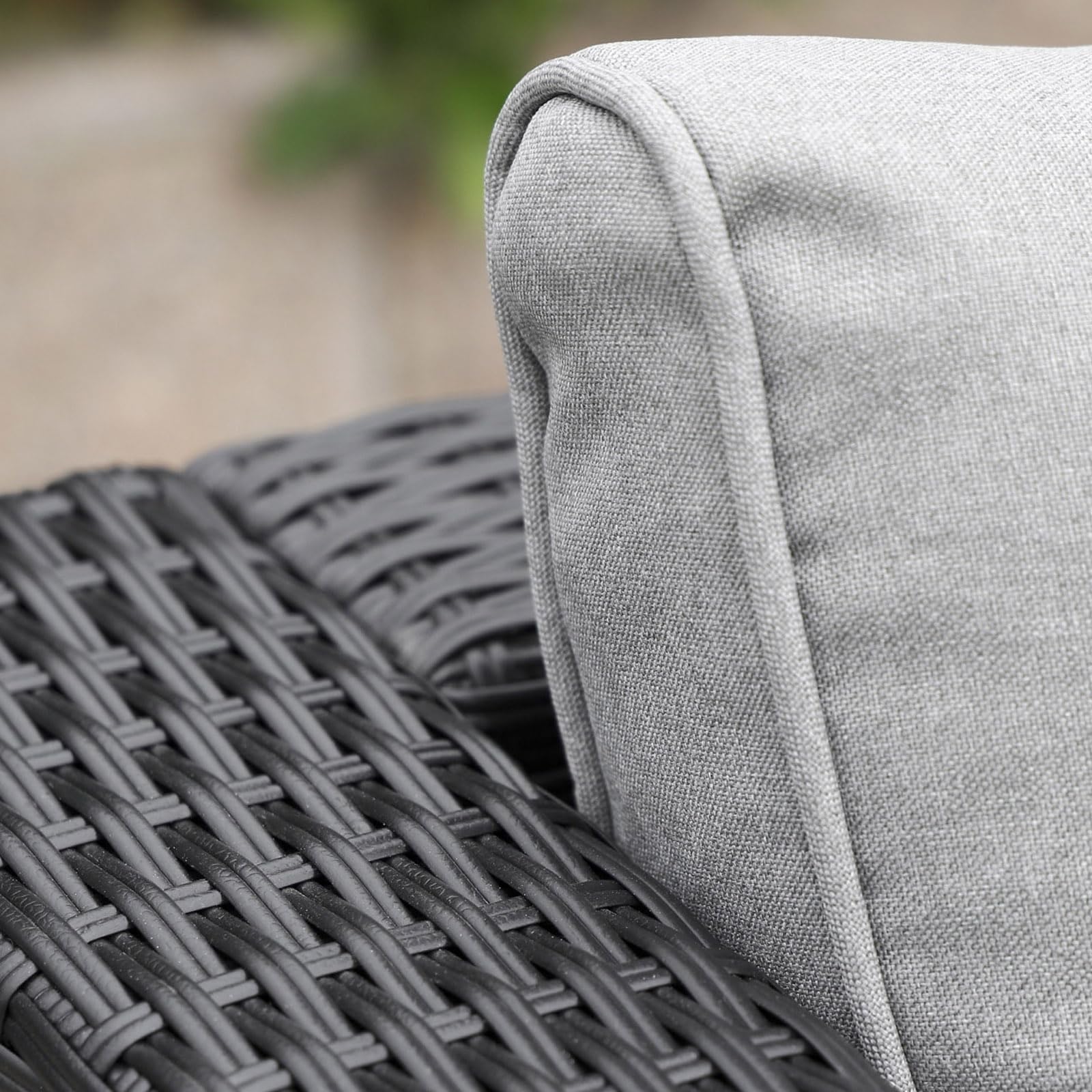Gartenmöbel Lounge Set| 3-7 Personen viele Modelle| inkl. extra Dicke Kissen | Outdoor Loungemöbel Sitzgruppe Essgruppe Garnitur | klassisch Schwarz (Mallorca)