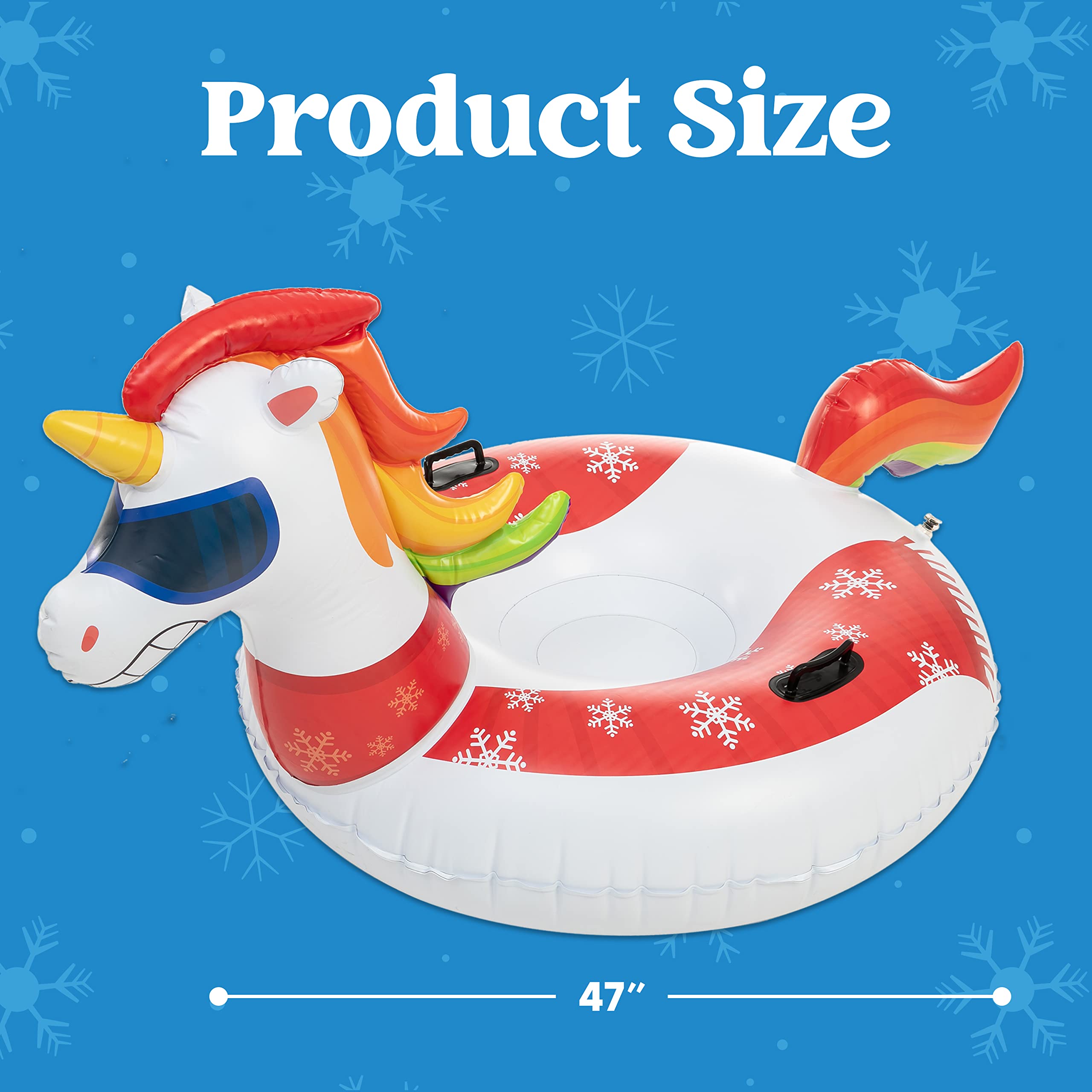 Tube à Neige Gonflable JOYIN 119,4 Cm - Luge Robuste Pour Enfants Et Adultes, Idéal Pour S'amuser En Hiver