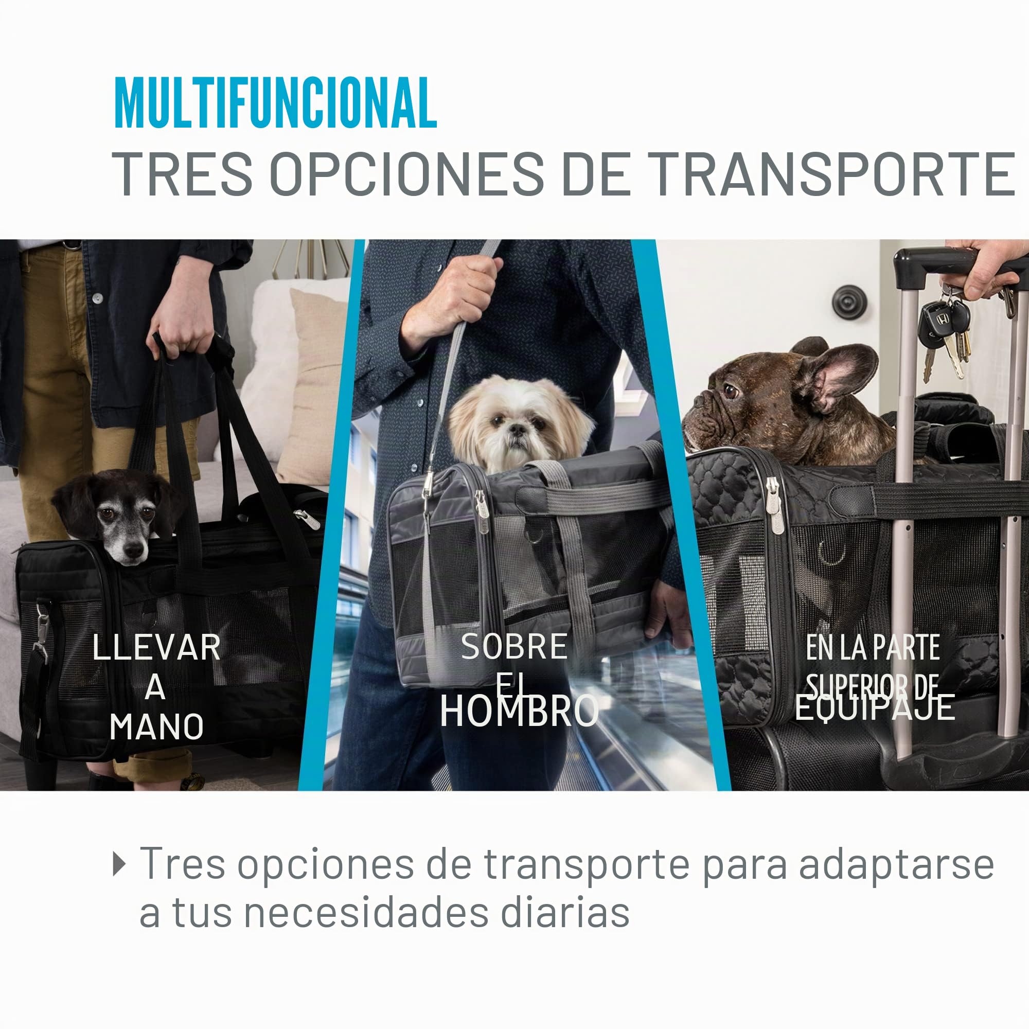 Sherpa Transportador de Mascotas de Viaje Original Gris Carbón Mediano Aprobado por Aerolíneas