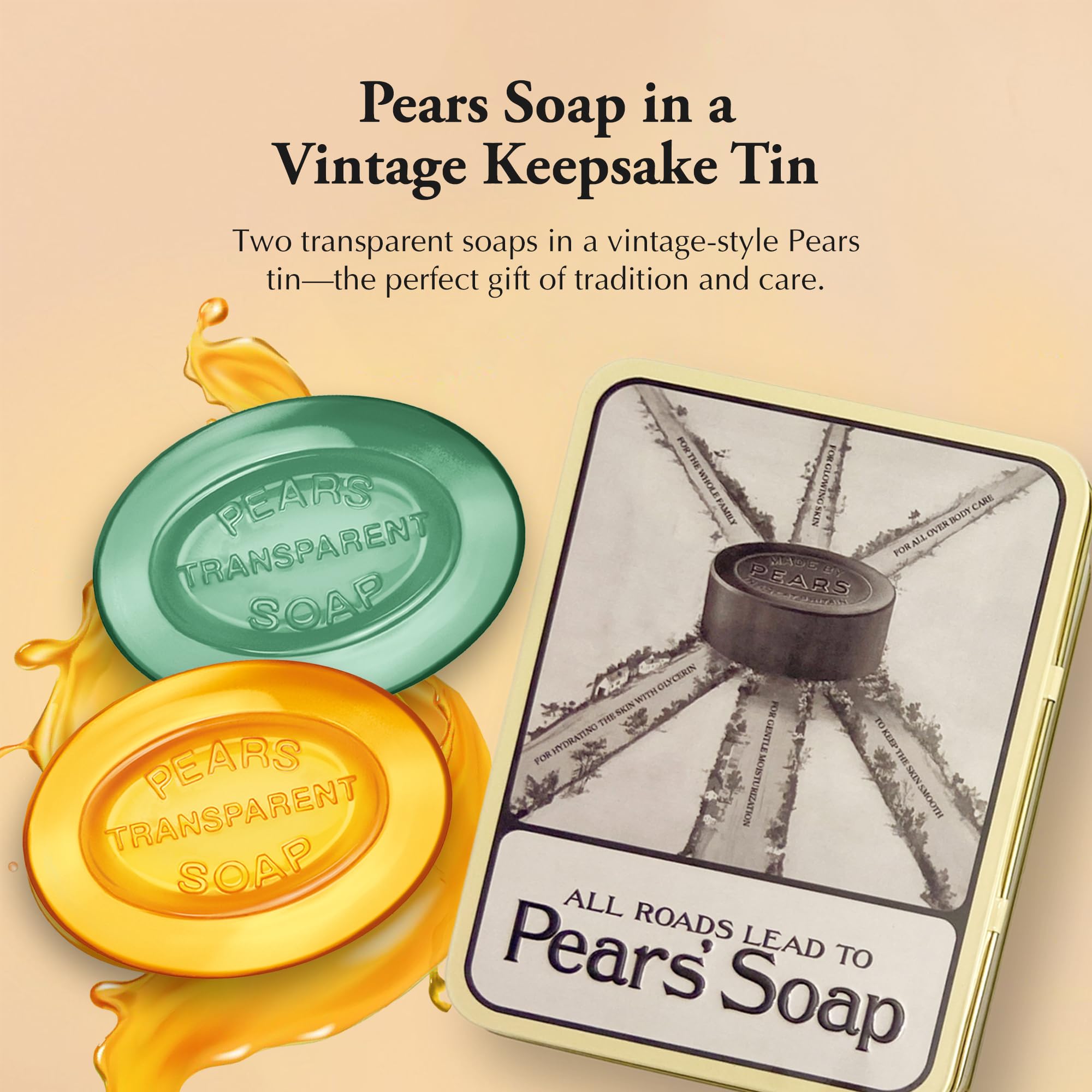 Amazon.com : Pears Soap Gift Set, Vintage Tin with 2 Transparent