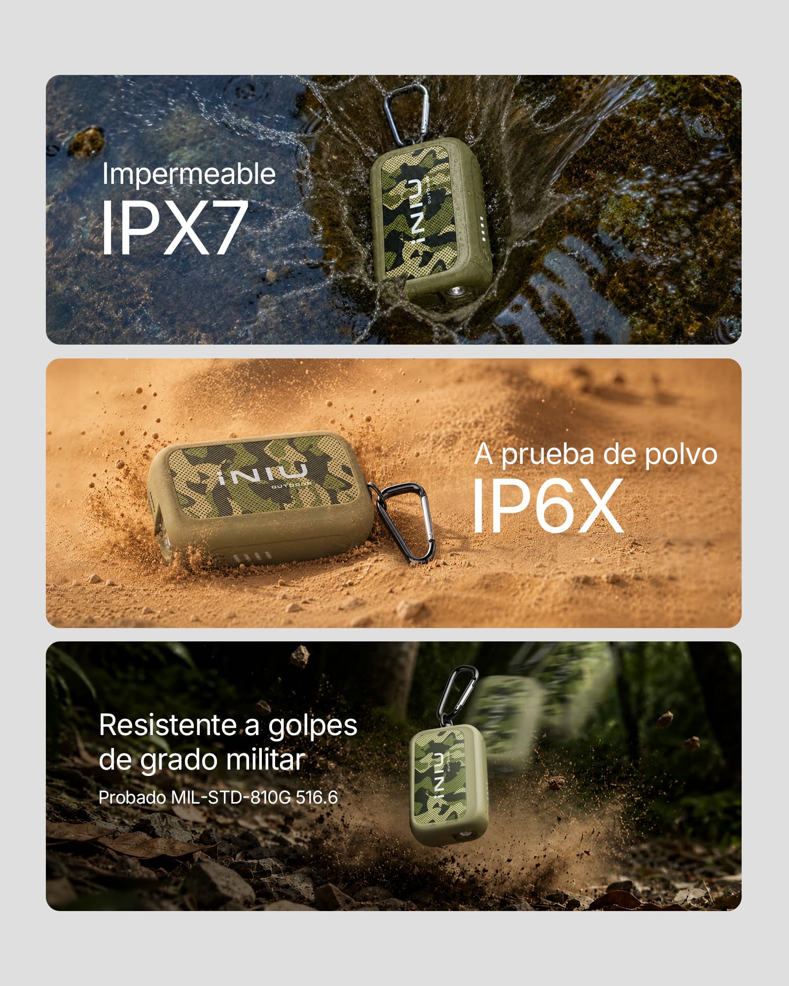 INIU 45W Power Bank, 10000mAh Cargador portátil Resistente para Exteriores