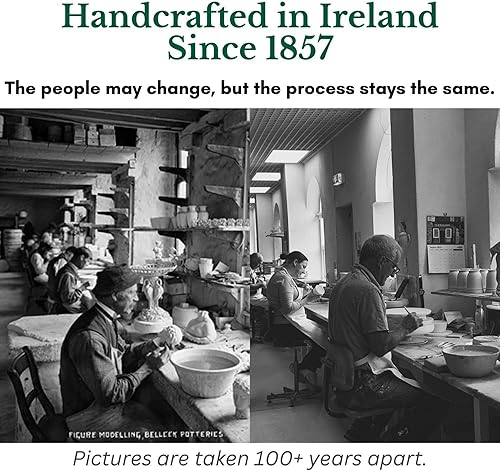 Miniatura 5 de Belleek Jarrón alto Daisy  Florero blanco hecho a mano con trébol de porcelana fina decoración irlandesa, 4 x 10.5 pulgadas