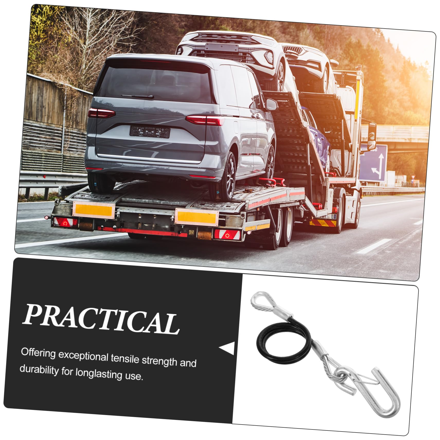 Schwere Anhängersicherungsseile aus Federstahl Zugfestigkeit mit Haken Robuste Abschleppseile für LKW SUV ATV und Bootstrailer Vielseitige Sicherheitsverlängerung für Anhänger