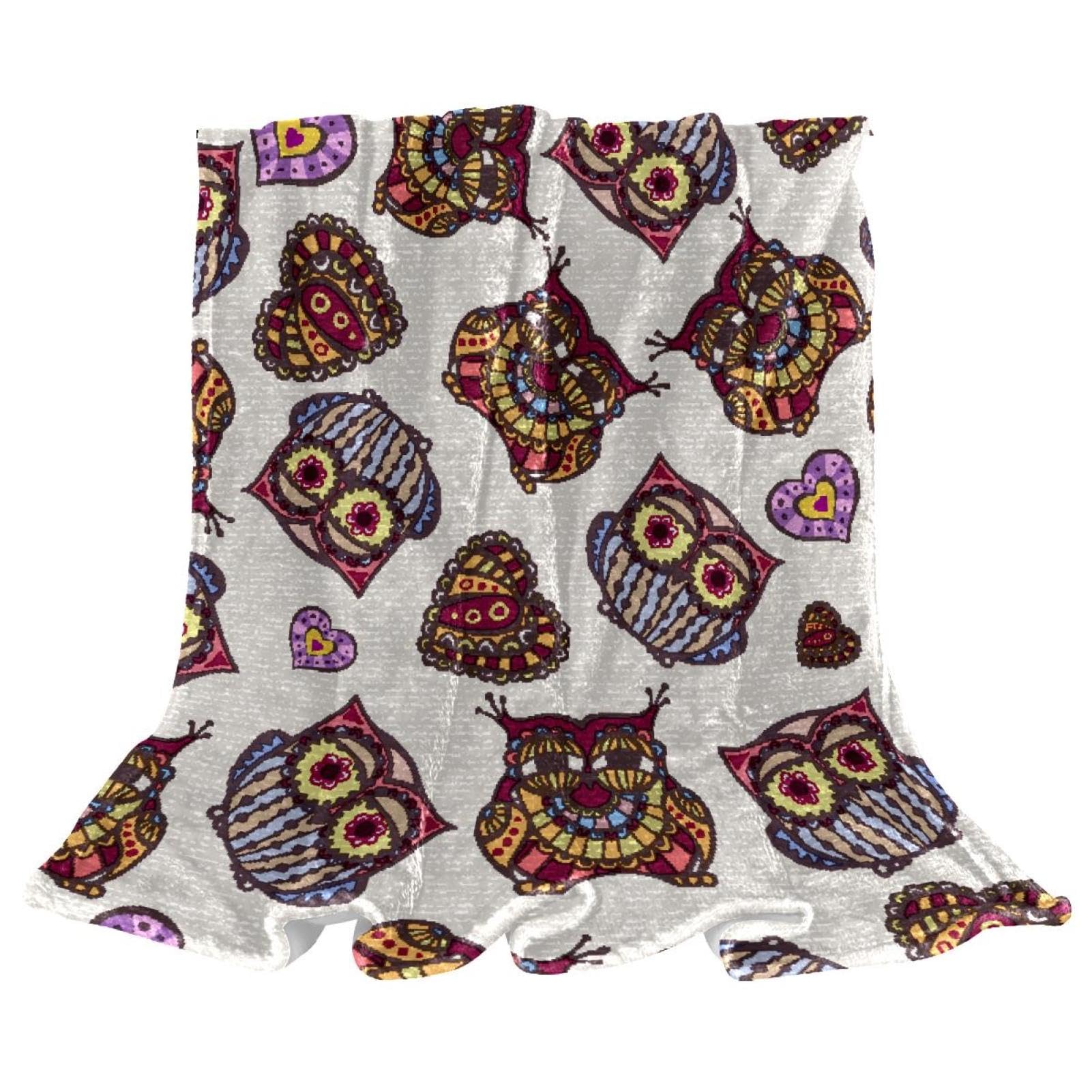 Plaid polaire hiboux vintage enveloppez-vous de douceur et de souvenirs chaleureux