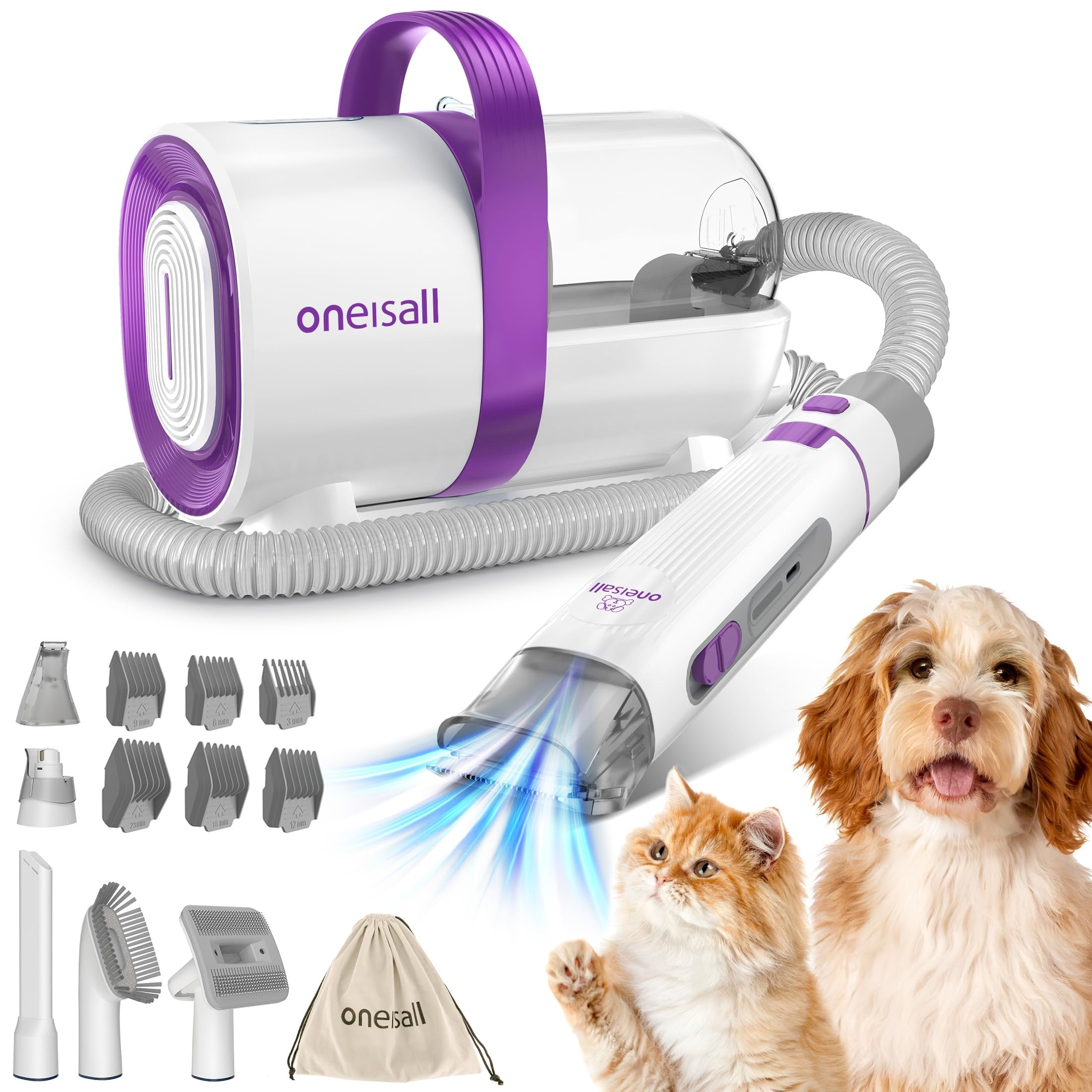 Amazon.com: oneisall LM3 Dog Grooming Vacuum, 8-in-1 Dog Grooming