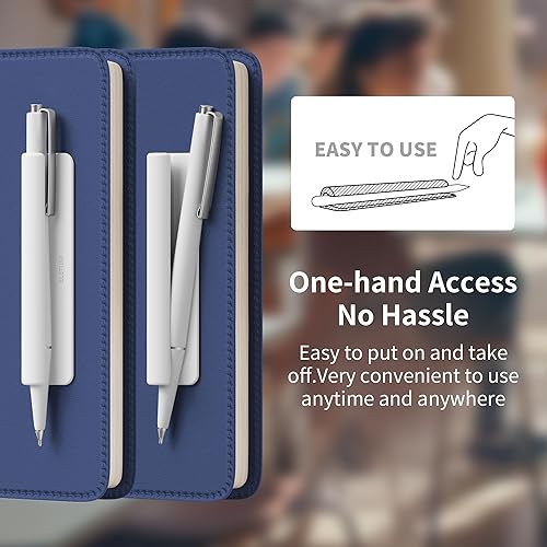 Miniatura 5 de ELETIUO Portalápices para la mayoría de bolígrafos, lápices, autoadhesivo, se adhiere a cuadernos, diarios, escritorios, pizarras blancas o