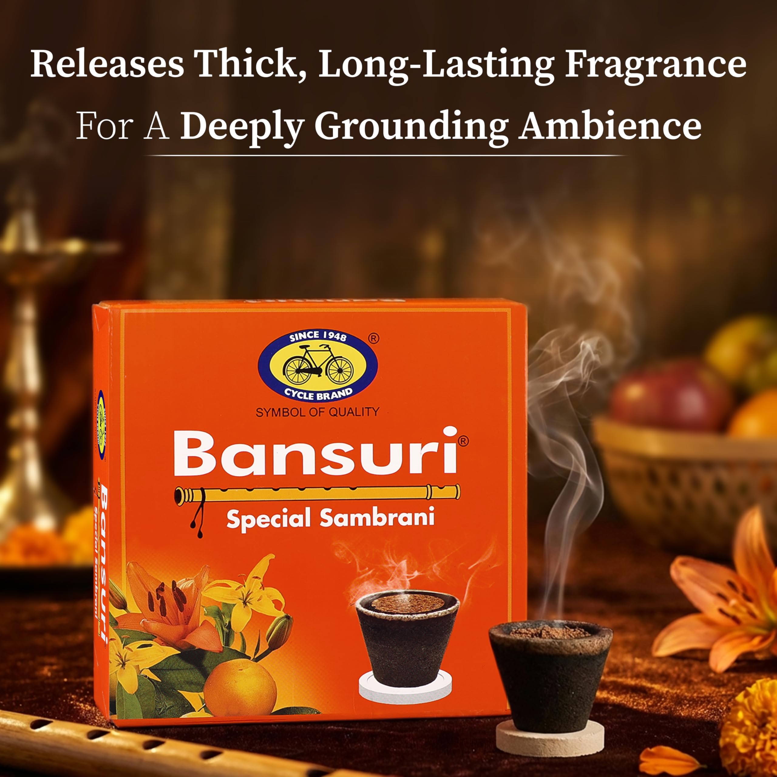 Cycle Pure Bansuri Cup Sambrani Pack of 4 Havan Cup (48 Nos) | Natural Guggul Fragrance Dhoop Cup| Havan Cups for Puja | Sambrani Dhoopam for Home, Meditation 3