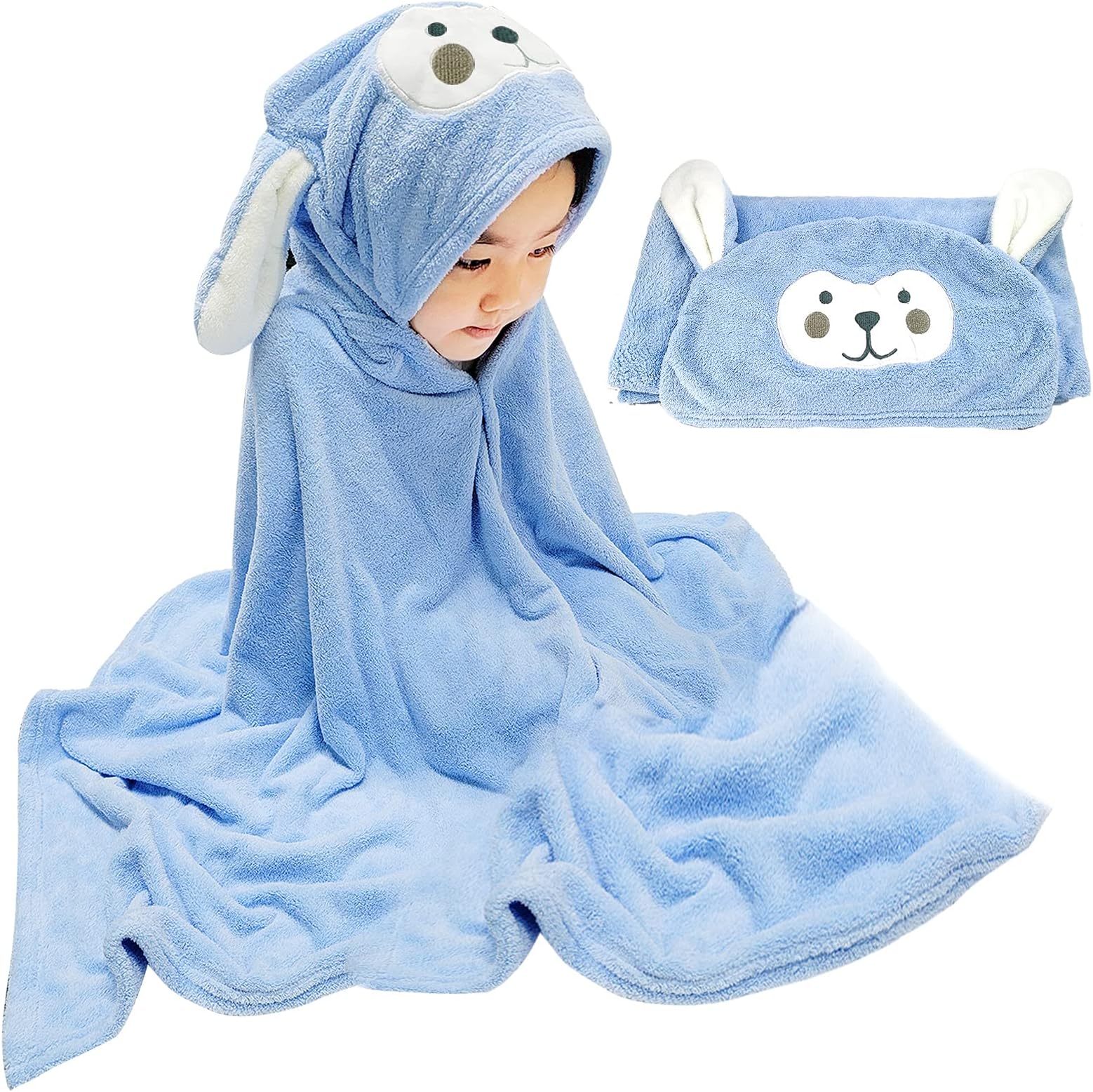 Visen Premium Hooded Towel for Kids,-28ร55 INCH Large Size Kids Bath Towel,Ultra Soft Hooded Towel Wrap for Boys Girls