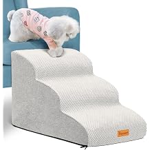 Topmart High Density Extended Foam Dog Ramp&Steps 3 Tiers, White