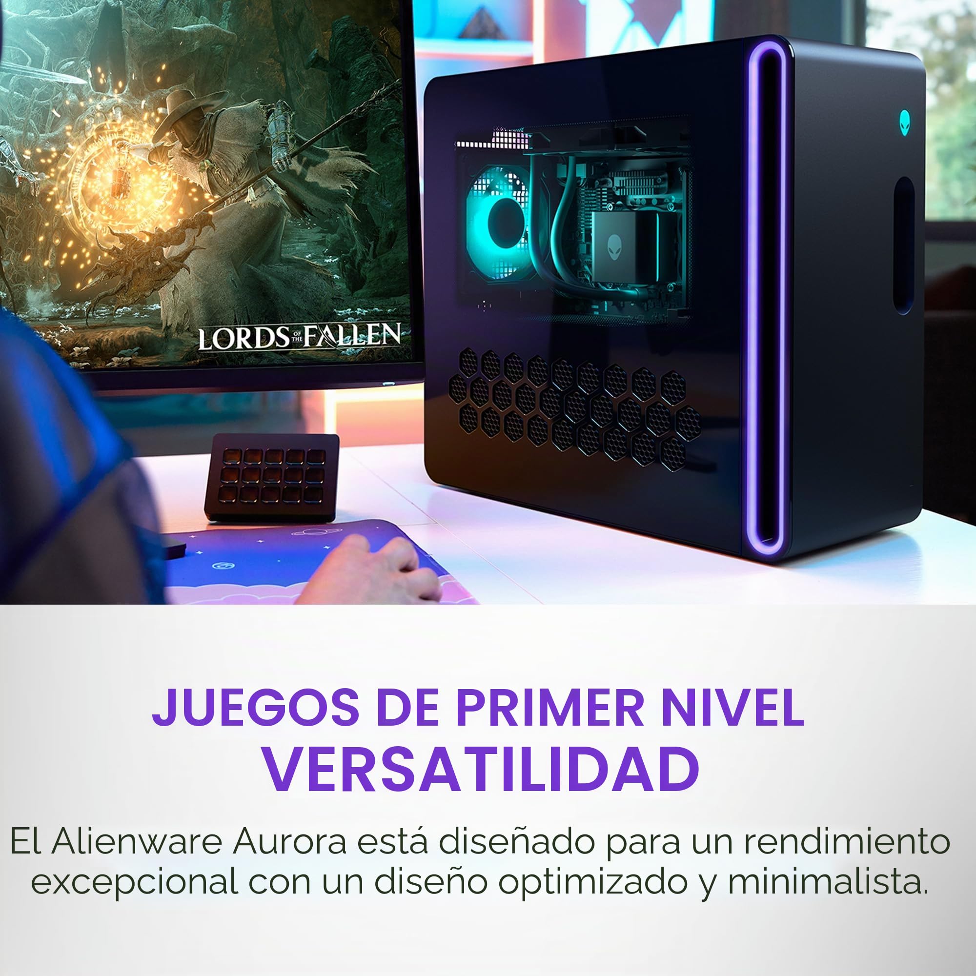 Alienware Aurora Gaming Desktop ACT1250 - Procesador Intel Core Ultra 7 de 265 KF, refrigerado por líquido, NVIDIA GeForce RTX 5070, 32 GB DDR5 RAM, 2 TB SSD, 1000 W Platinum Rated PSU, Win 11 Home