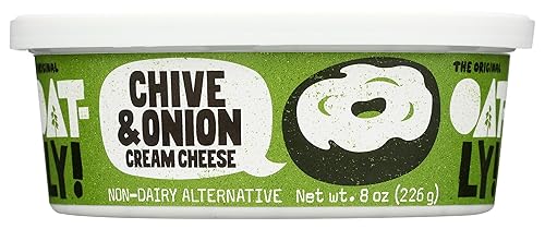 Oatly Queso crema no lácteo de cebolleta y cebolla, 8 onzas