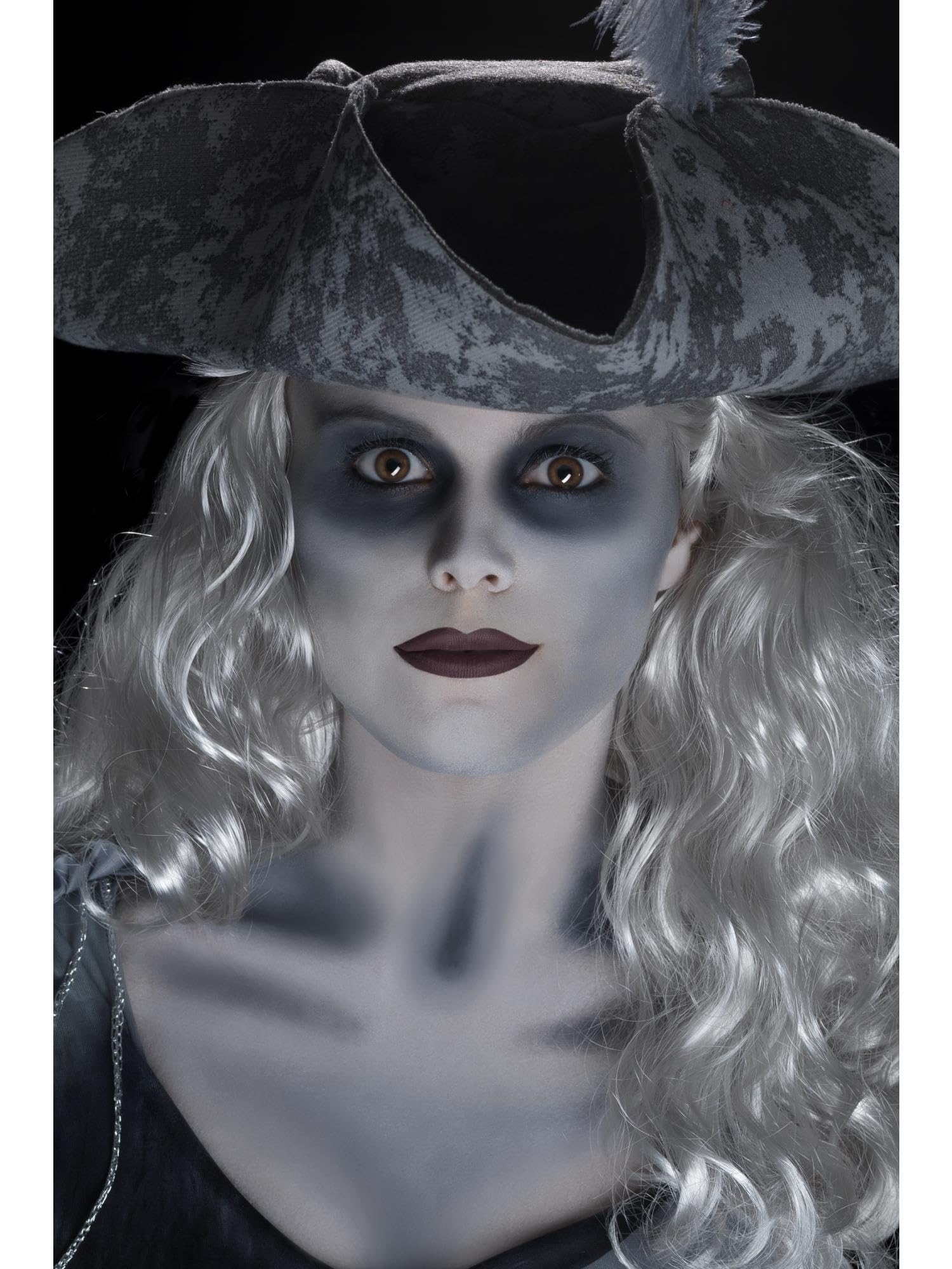 Smiffys Make-Up FX, Ghost Ship Kit, Grease, Black & White, paleta 6 kolorów, krem i krem, aplikatory