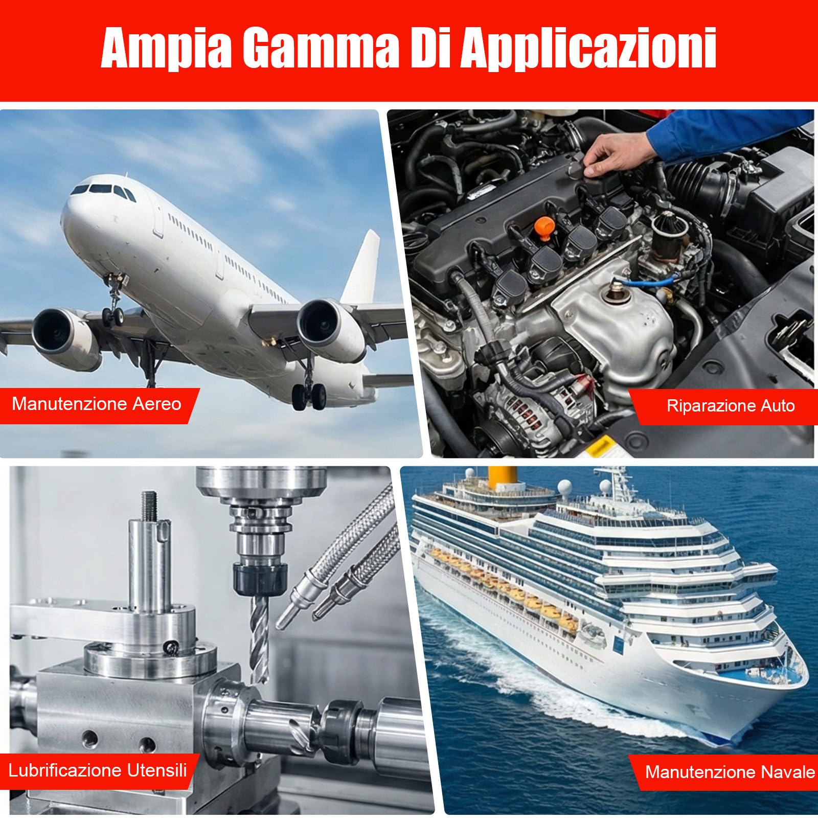 Pistola per Grasso Manuale 8000 PSI con Attacco Rapido, Tubo Flessibile, Tubo Metallico di Estensione e Ugello Affilato, Kit Ingrassatore per Auto, Veicoli e Attrezzature Industriali, Cartuccia 400g