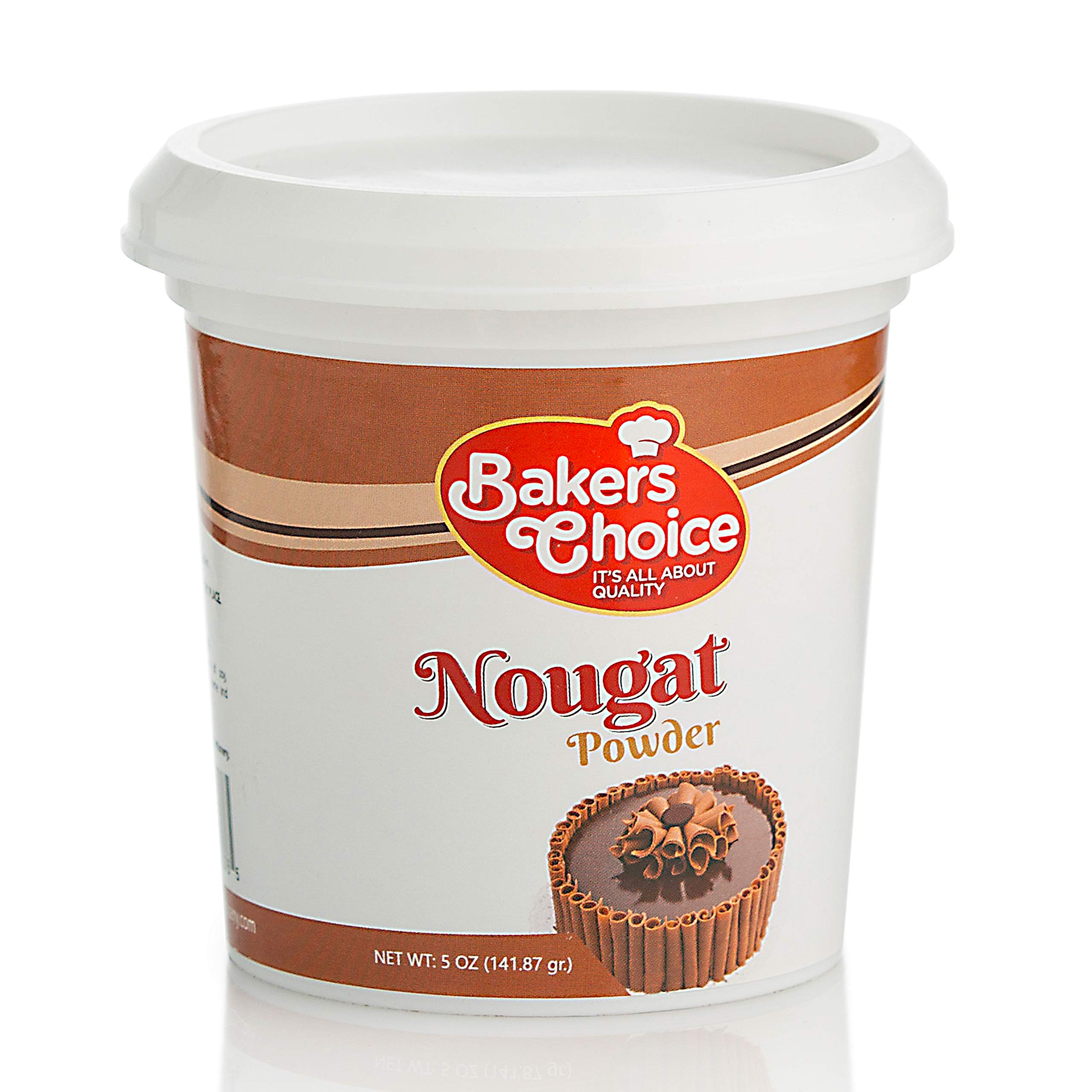 Nougat Powder Instant Mix - Cream Filling for Ice Cream, Milkshakes Desserts, Fruit Shakes and Truffles - Non Dairy, Kosher - 5 oz. - By Baker’s Choice