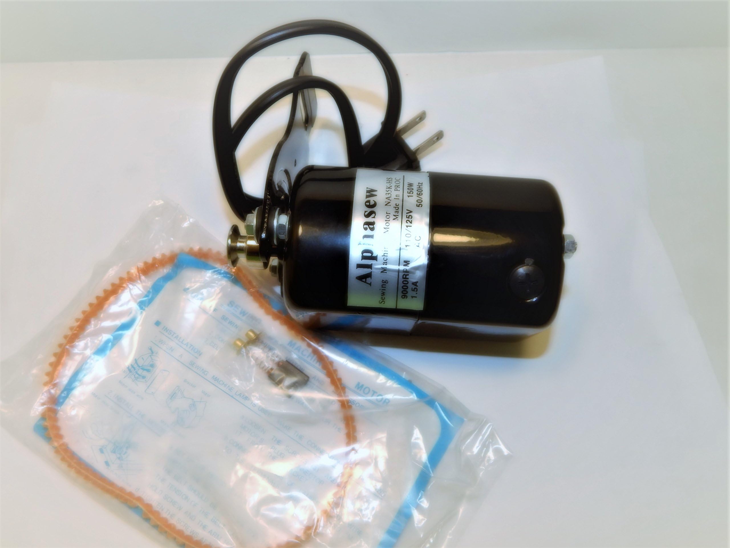 NEW ALPHASEW SEWING MACHINE MOTOR 9000 RPM K-BRACKET 1.5 AMP FITS MANY