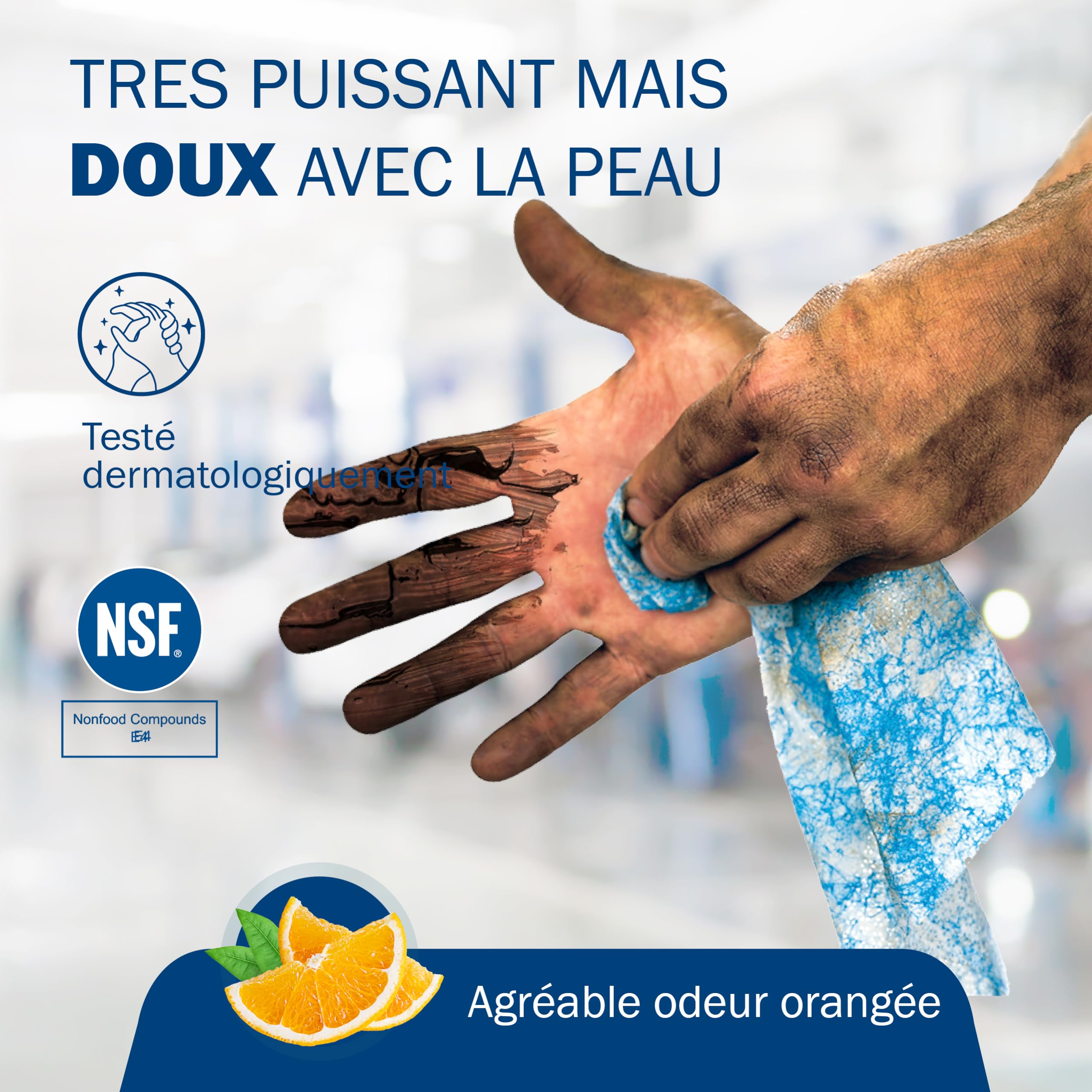 SCRUBS in a Bucket - 72 Lingettes de nettoyage des mains - Nettoyant pour les mains approuvé par le NSF - Le nettoyage parfait des mains - Utilisables partout et idéales en déplacement