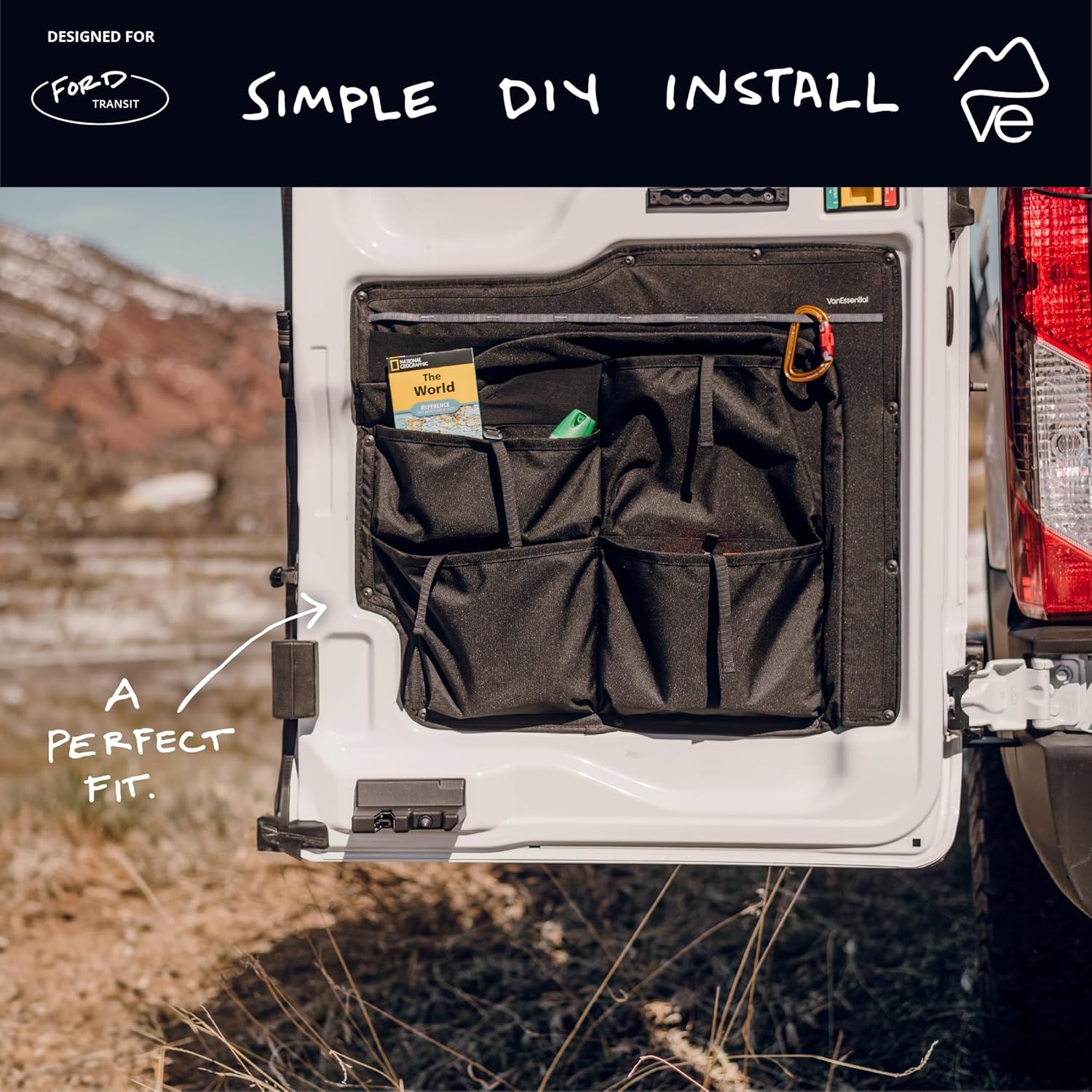 VanEssential Rear Door LOWER Storage Panels (Pair) Designed for Ford Transit High/Mid Roof (Van Years 2015 to Current Model)