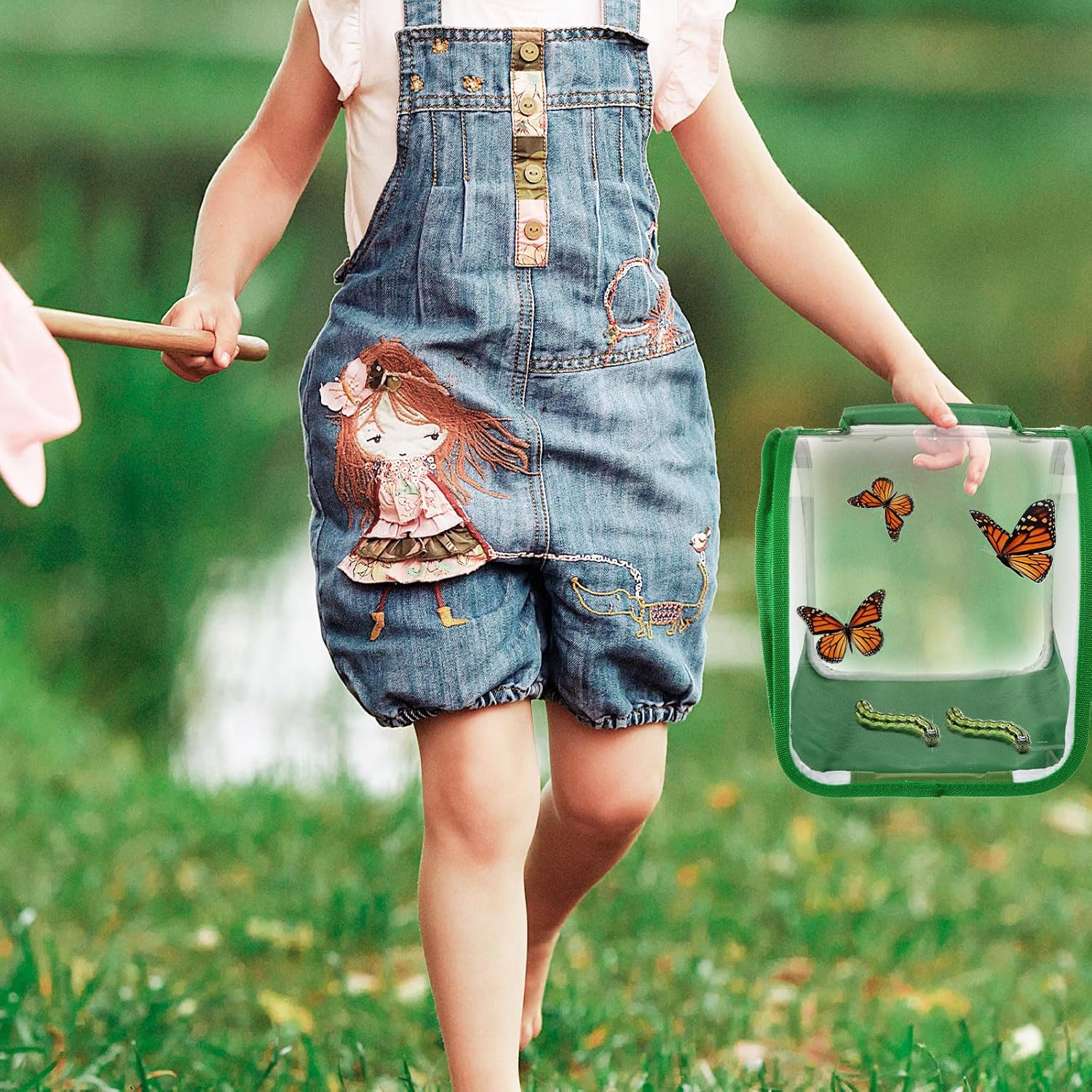 3 Pieces Small Butterfly Habitat Insect Mesh Cage Caterpillar Enclosure Bug Terrarium with Carrying Handle for Observing Caterpillars, Monarch Butterflies, Ladybugs and Other Insects, 8 x 8 x 8 Inch
