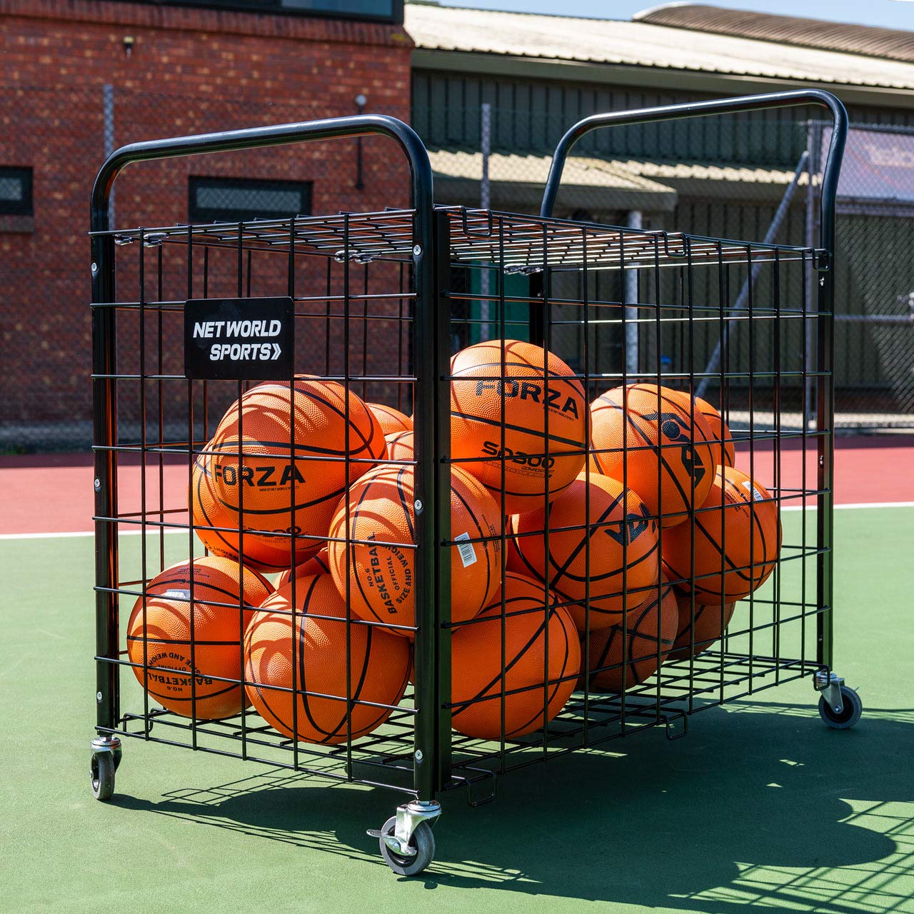 FORZA Chariot de Rangement pour Ballons/Équipement de Sport – Panier Porte-Ballons à roulettes