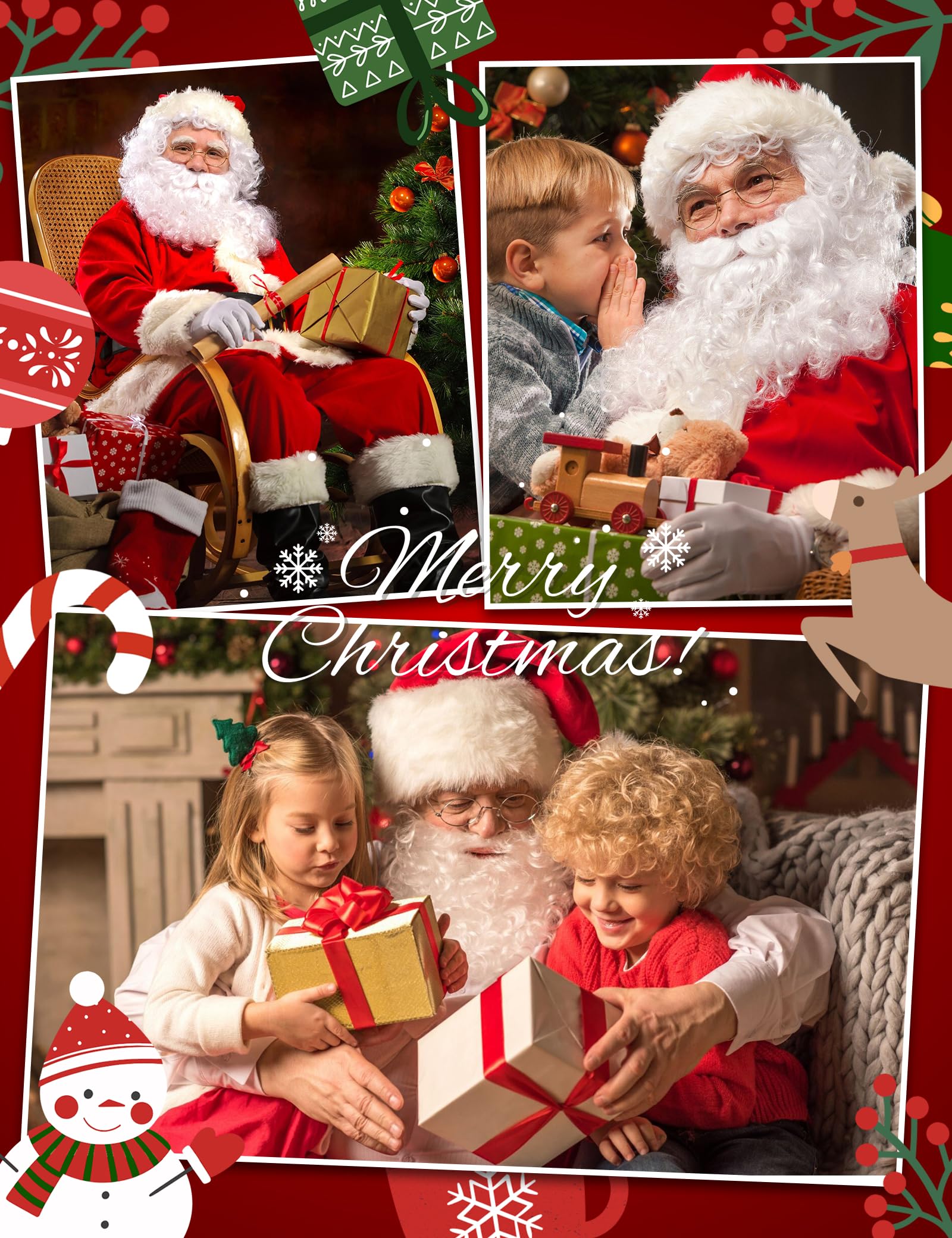 Gardentime Weihnachtsmann Kostüm für Männer Weihnachtsmann Anzug Erwachsene 10pcs Weihnachten Deluxe roten Samt Outfit Weihnachten Urlaub Party Cosplay