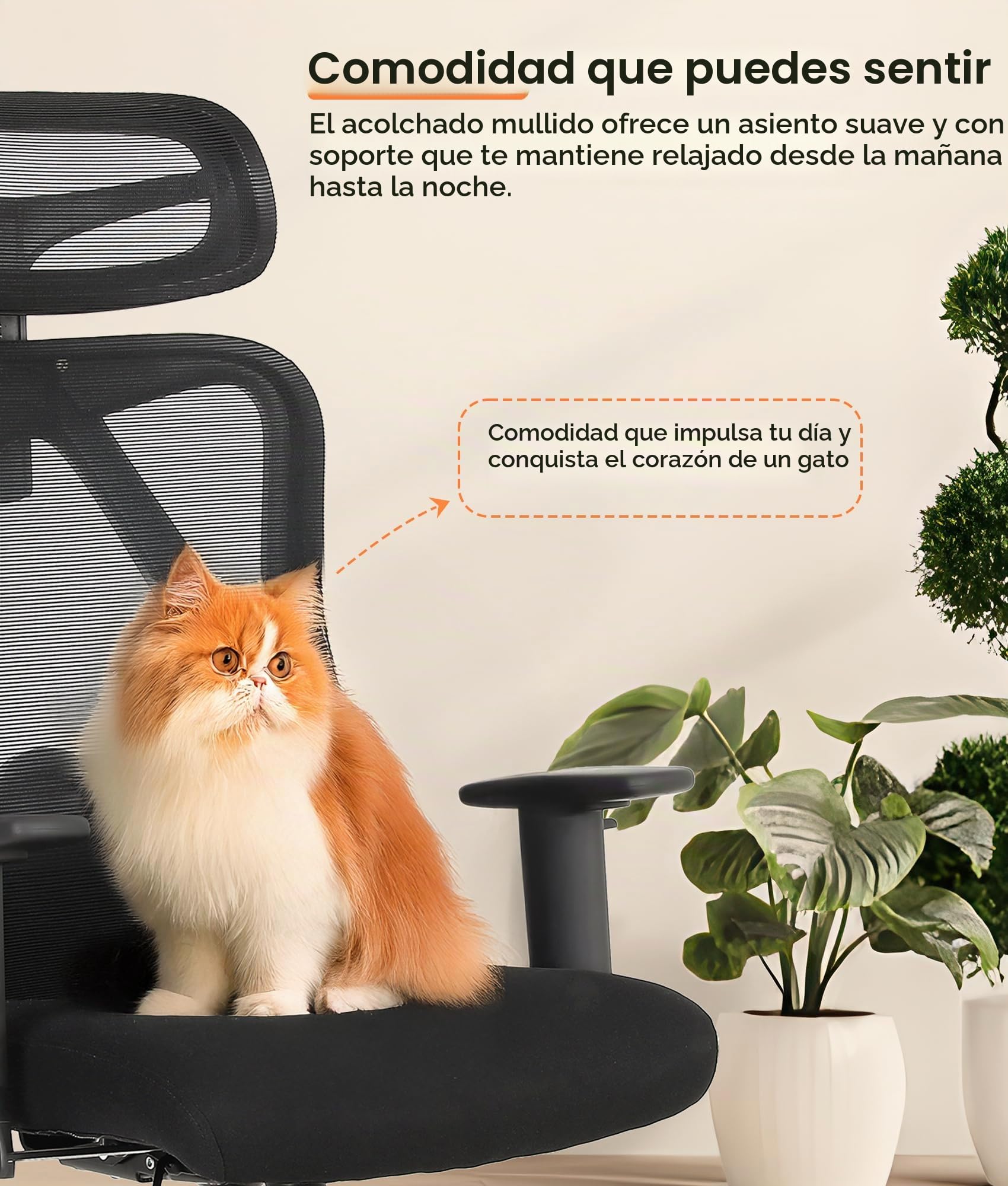 ADOV Silla Oficina Ergonómica con Reposacabezas, Reposabrazos 3D, Soporte Lumbar, Silla Escritorio Giratoria 130° con Altura Ajustable y Respaldo de Malla para Oficina o Teletrabajo