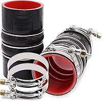 Vista 8 de Codo de 45 grados de 2 a 2.5 pulgadas, manguera de acoplador de 4 capas reforzada de silicona para turbo/intercooler/tubería de admisión, ID de 2 a