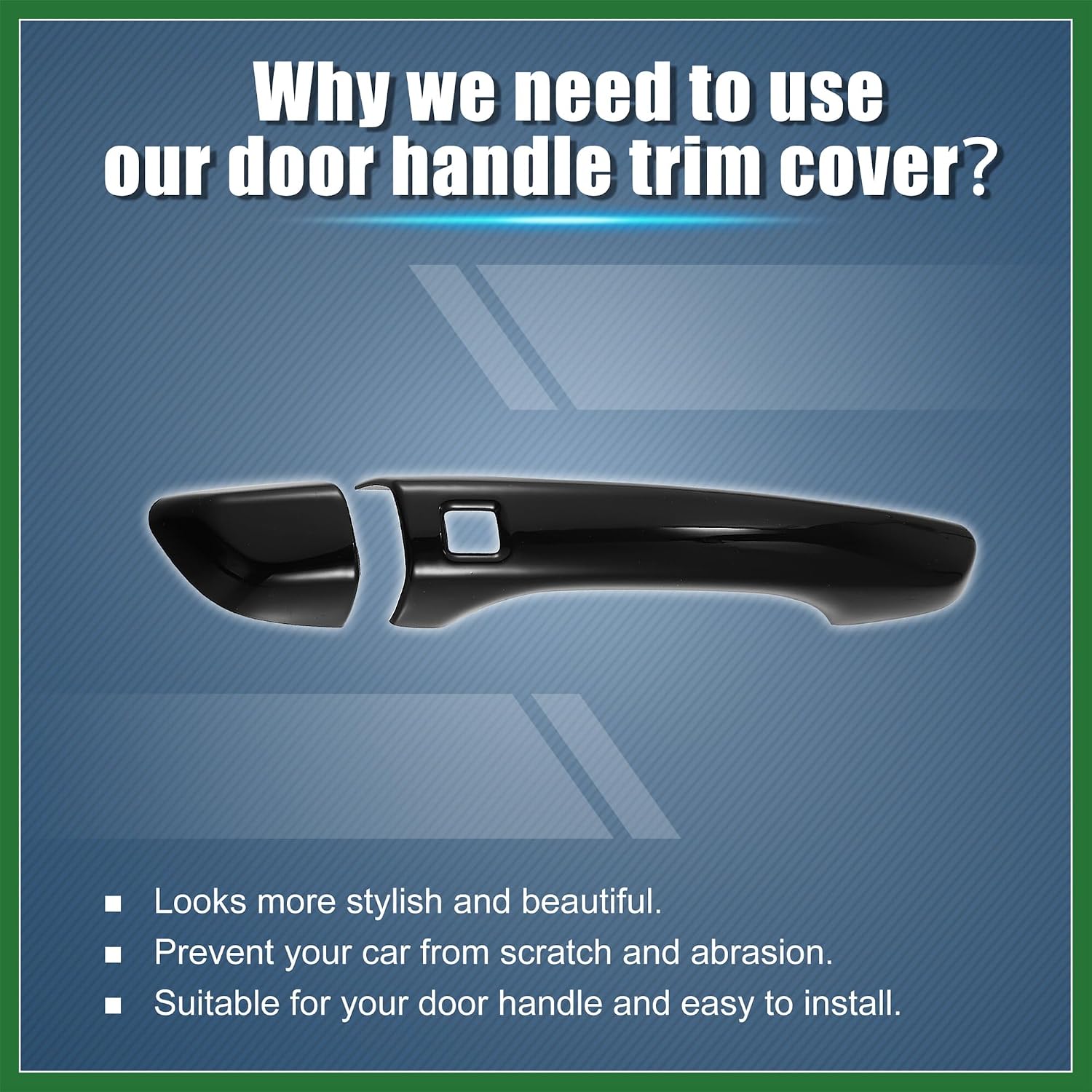 Motoforti 8pcs ABS Exterior Side Door Handle Cover Trim for Hyundai Elantra 2017-2020 Black Smart Key Hole Outer Door Handle Cover Decoration Long-lasting