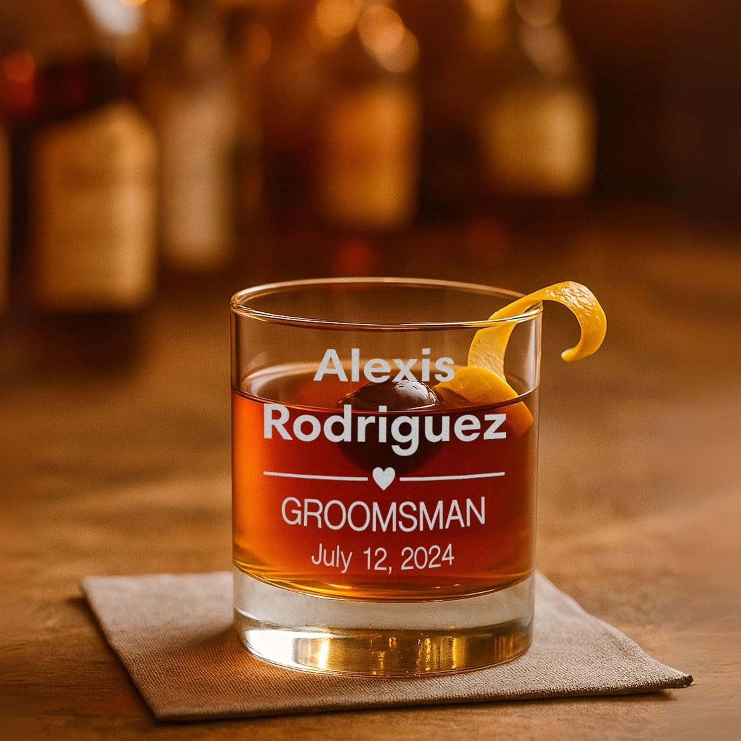 Set of 3, Groomsmen Gifts Whiskey Glasses, Personalized Groomsman Whiskey Glass, Personalized Wedding Whiskey Glass, Groomsmen Whiskey, Bourbon Glass Gifts