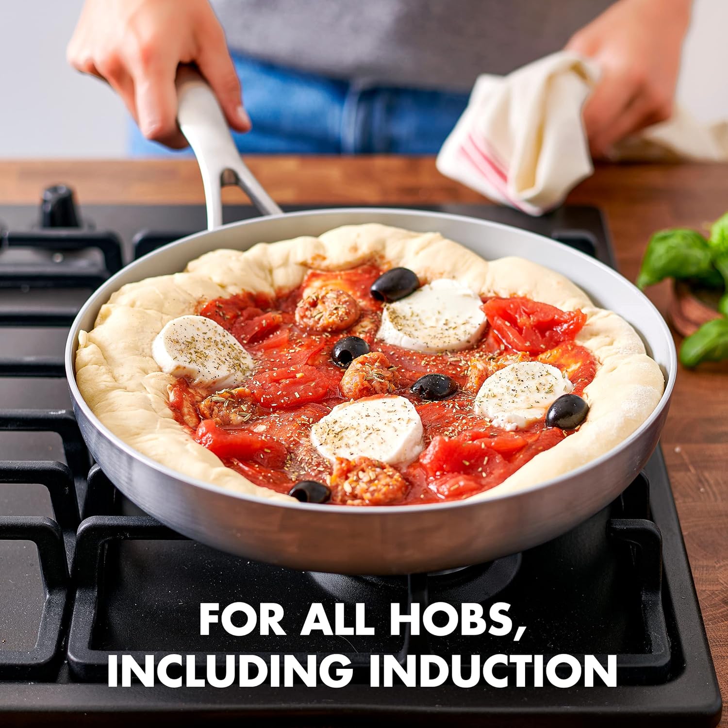 GreenPan Venice Pro Tri-Ply Stainless Steel Healthy Ceramic Nonstick 11" Frying Pan Skillet, PFAS-Free, Multi Clad, Induction, Dishwasher Safe, Oven Safe, Silver