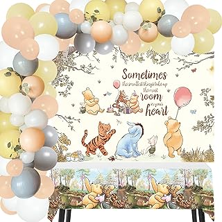 Classic Winnie Baby Shower Decorations, Winnie Party Balloons Garland Arch Kit, Winnie Party Decorations, Winnie Party Supplies, Winnie Party Favors