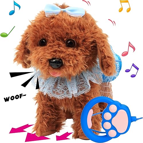 Hopearl Walking Cat - Juguete electrónico interactivo para mascotas que canta, correa de control remoto, gatito musical animado, Miaow, meneando la