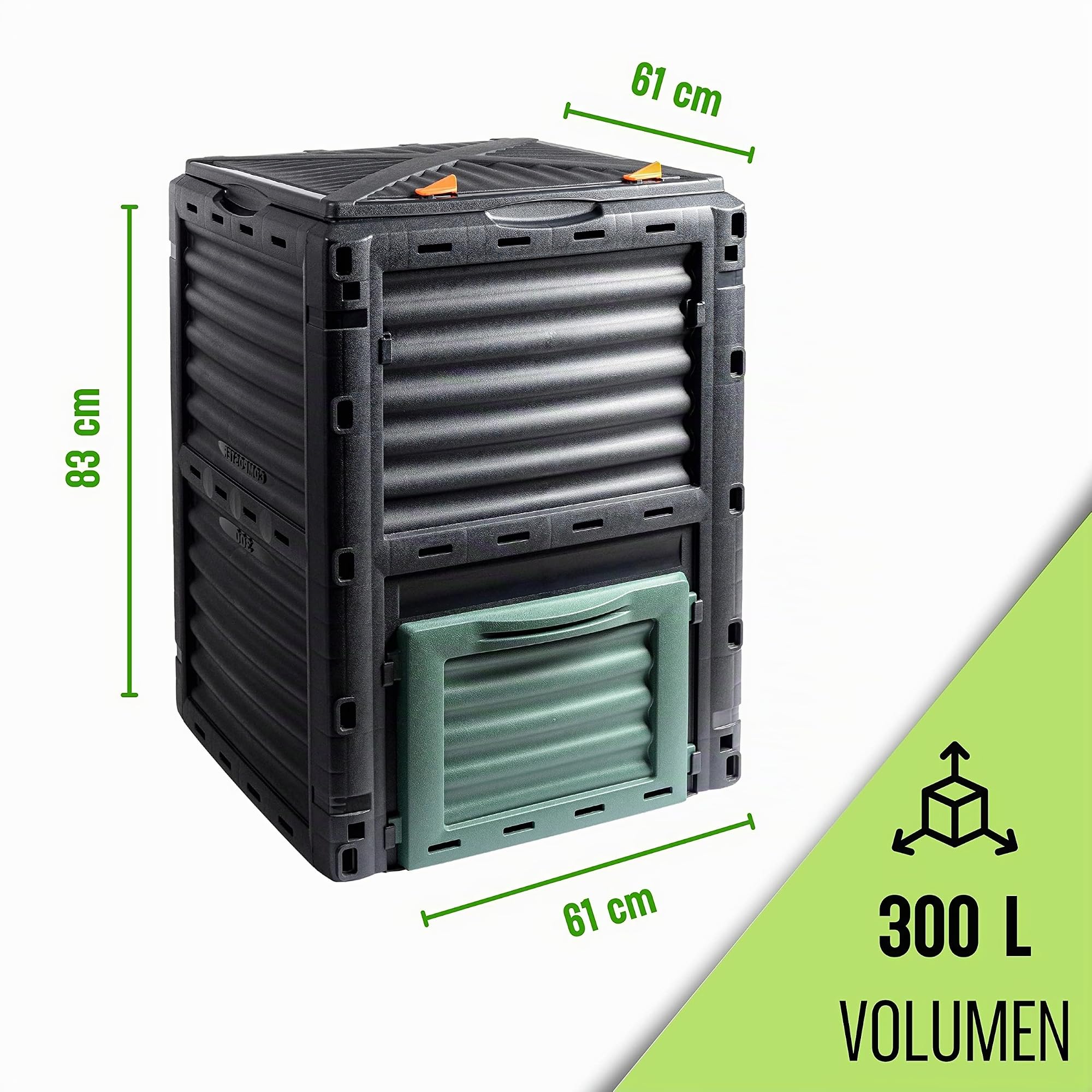 Schauer Gartenkomposter 300 Liter aus Kunststoff - Schnellkomposter mit praktisches Stecksystem - Thermokomposter/Kompostierer mit Deckel & verschließbar