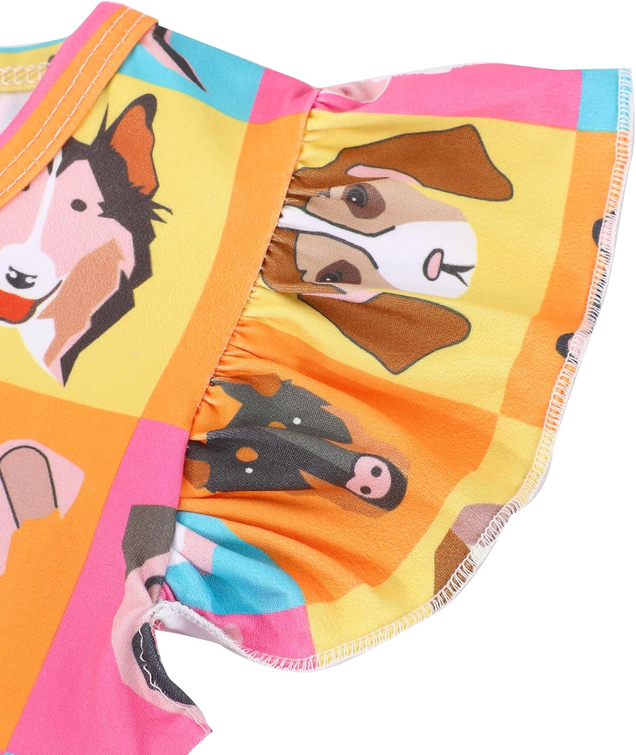 Toddler Girl Dress Farm Animal Cow Pig Print Ruffle Bottom Casual Dress Summer Clothes 1-8Y - Image 5