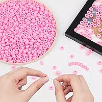 Vista 38 de Coloridas cuentas de plástico para pulseras para hacer joyas, pulseras de amistad, 0.236 x 0.354 in, multicolor para cuentas, trenzar el cabello