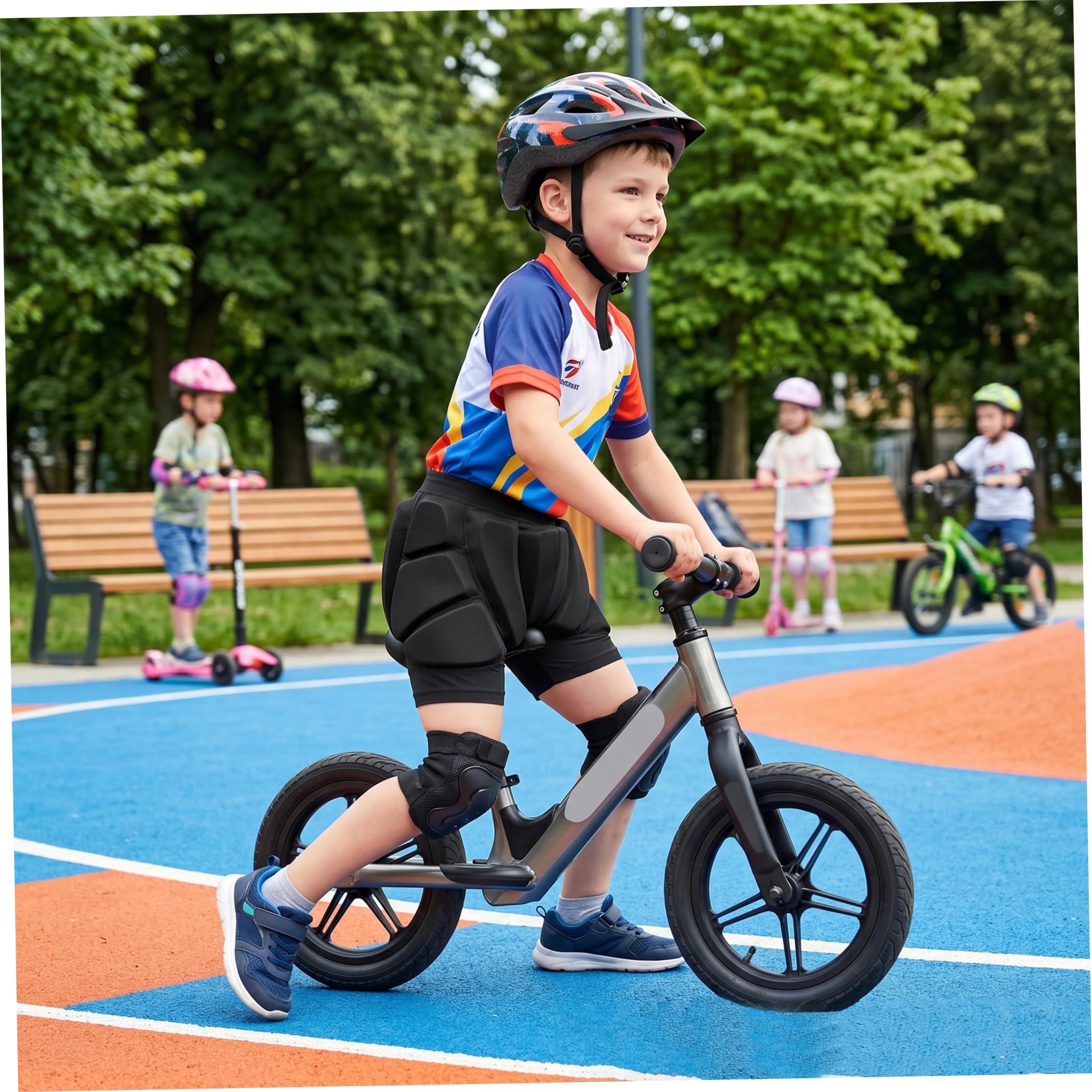 Almohadillas acolchadas para patinaje, pantalones cortos acolchados para patinaje, acolchado que absorbe los golpes, almohadilla de choque para niños, estilo clásico XS