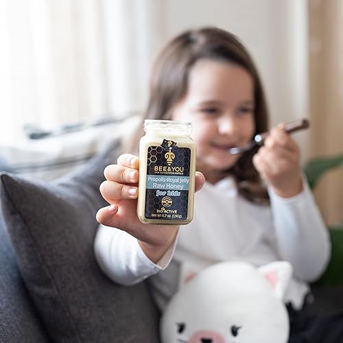 Miniatura 6 de Bee and You - Miel cruda de jalea real para niños, extracto de propóleo, superalimento 100% natural, ultra puro, suplemento de apoyo inmunológico,
