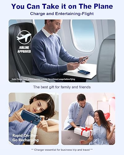 Miniatura 7 de Kesguar Cargador portátil magnético, 10000 mAh, 22.5 W PD batería inalámbrica de carga súper rápida. Imán ultra fuerte, batería USB C de entrada y