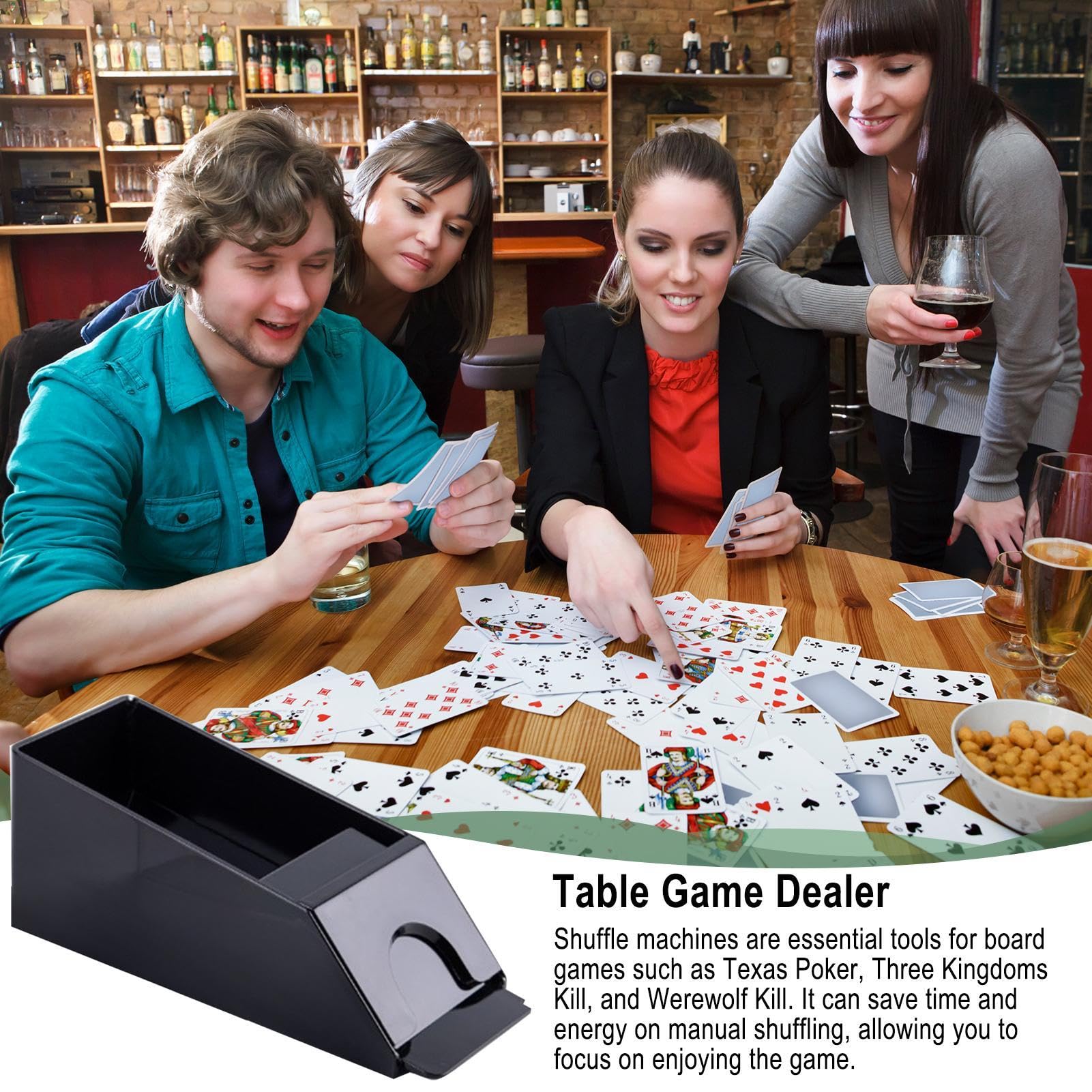 Dealer de Poker, Chaussure Black Jack – Chaussure Black Jack, Chaussure Black Jack, revendeur de Poker 4/6 Deck – Distributeur de Cartes réutilisables pour Cartes à Jouer, Chaussures de Cartes