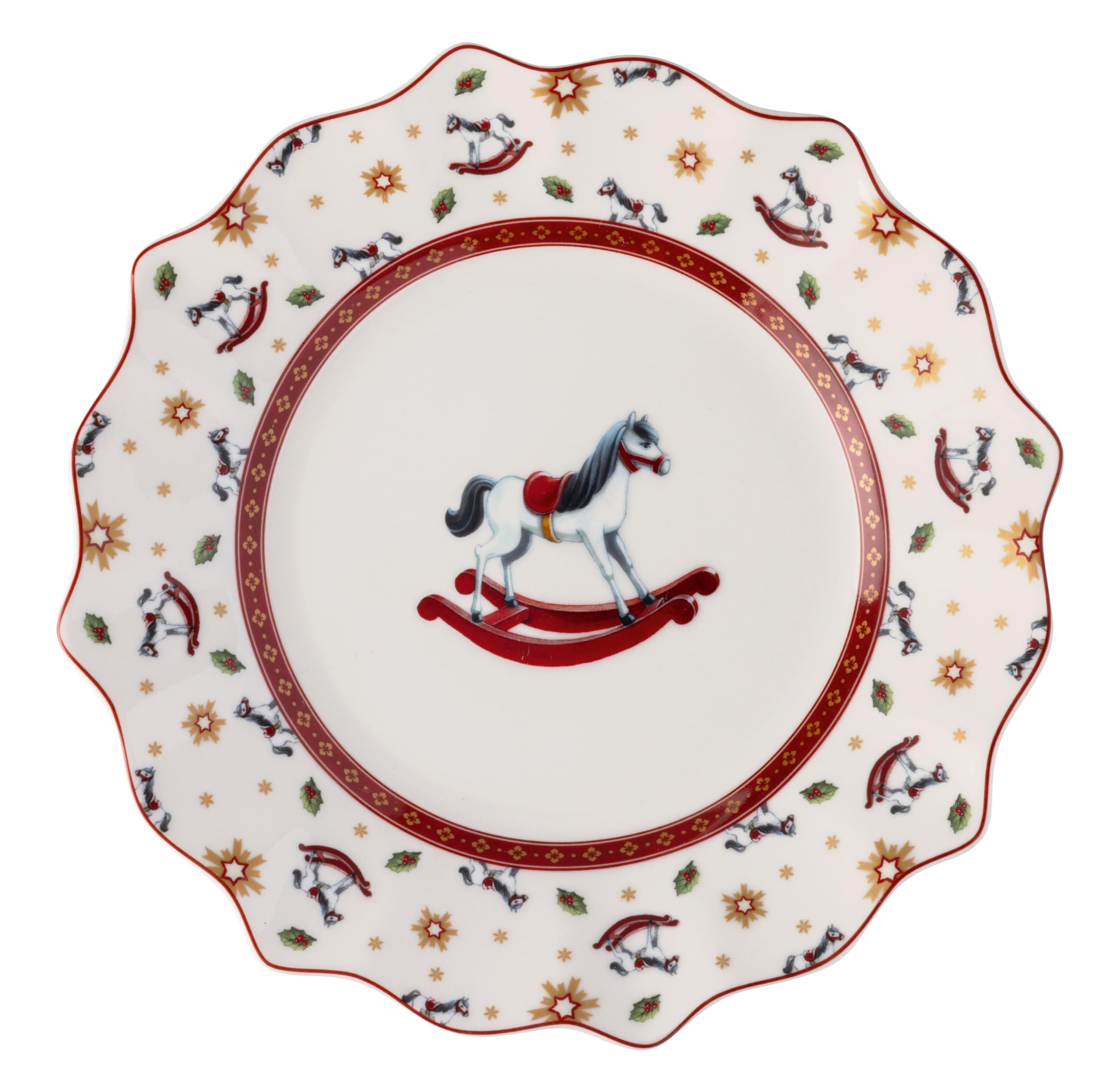 Villeroy & Boch - Toy's Delight jubileuszowy zestaw talerzy 4 szt. kolorowy, Boże Narodzenie, zestaw talerzy dla 4 os., talerz obiadowy, talerz śniadaniowy, motyw świąteczny, porcelana Premium