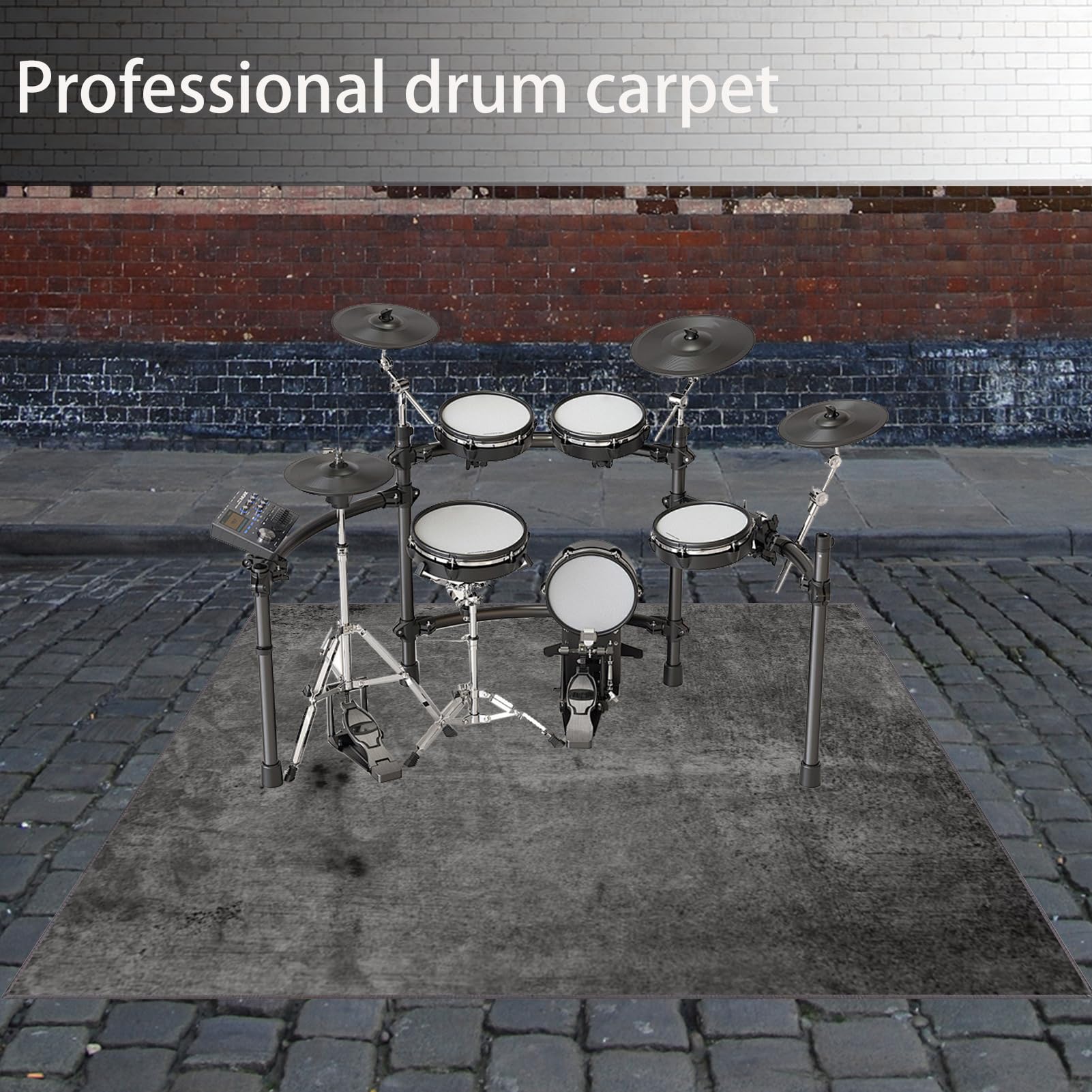 160 x 140 cm Drum Teppich Schlagzeugteppich Rutschfeste Elektronisches Schlagzeug Teppich Professionelles rechteckiges Jazz Schlagzeug Kit für Bass Drum Snare Drum und andere Instrumente Teppich
