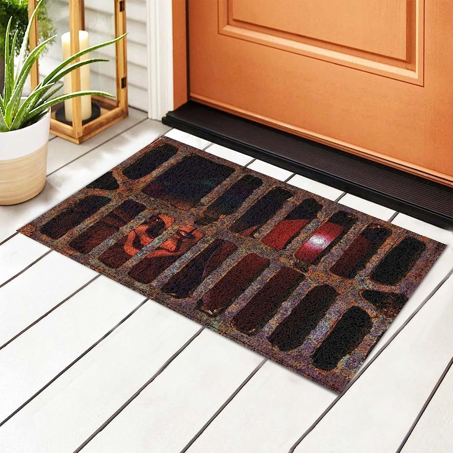 Halloween 3D Illusion Clown Doormat, Halloween Clown Drain
