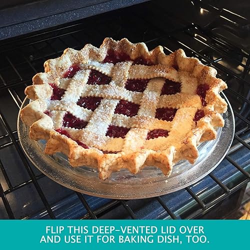 Miniatura 5 de Cuchina Safe Cubierta 2 en 1 para placa de microondas de vidrio ventilado Cover 'n Cook y fuente para hornear fácil de agarrar para hornear y servir