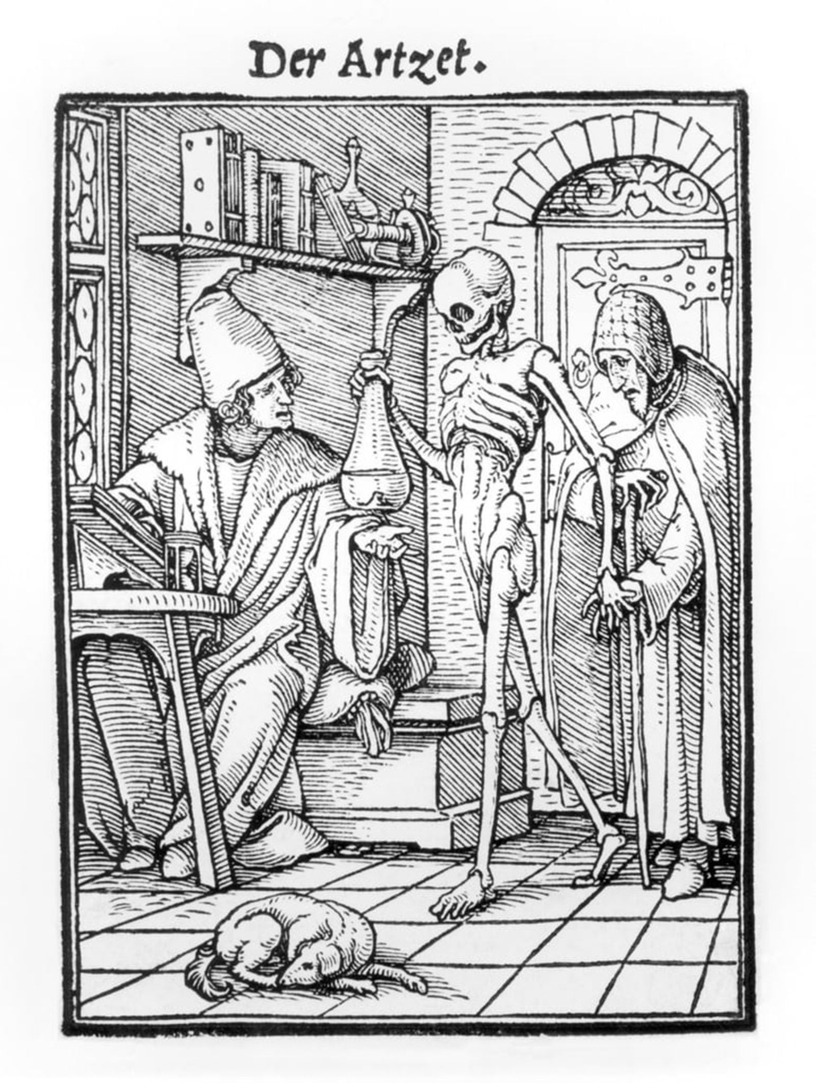 ARTXLXXBN Famous Art Print Poster Vintage Wall Art Death and the Physician by Hans Holbein Der Jüngere Canvas Art Poster for Home Decor 60x90cm